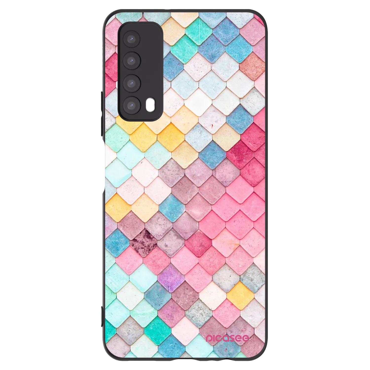 Picasee silikonowe czarne etui na Huawei P Smart 2021 - Colorful roof