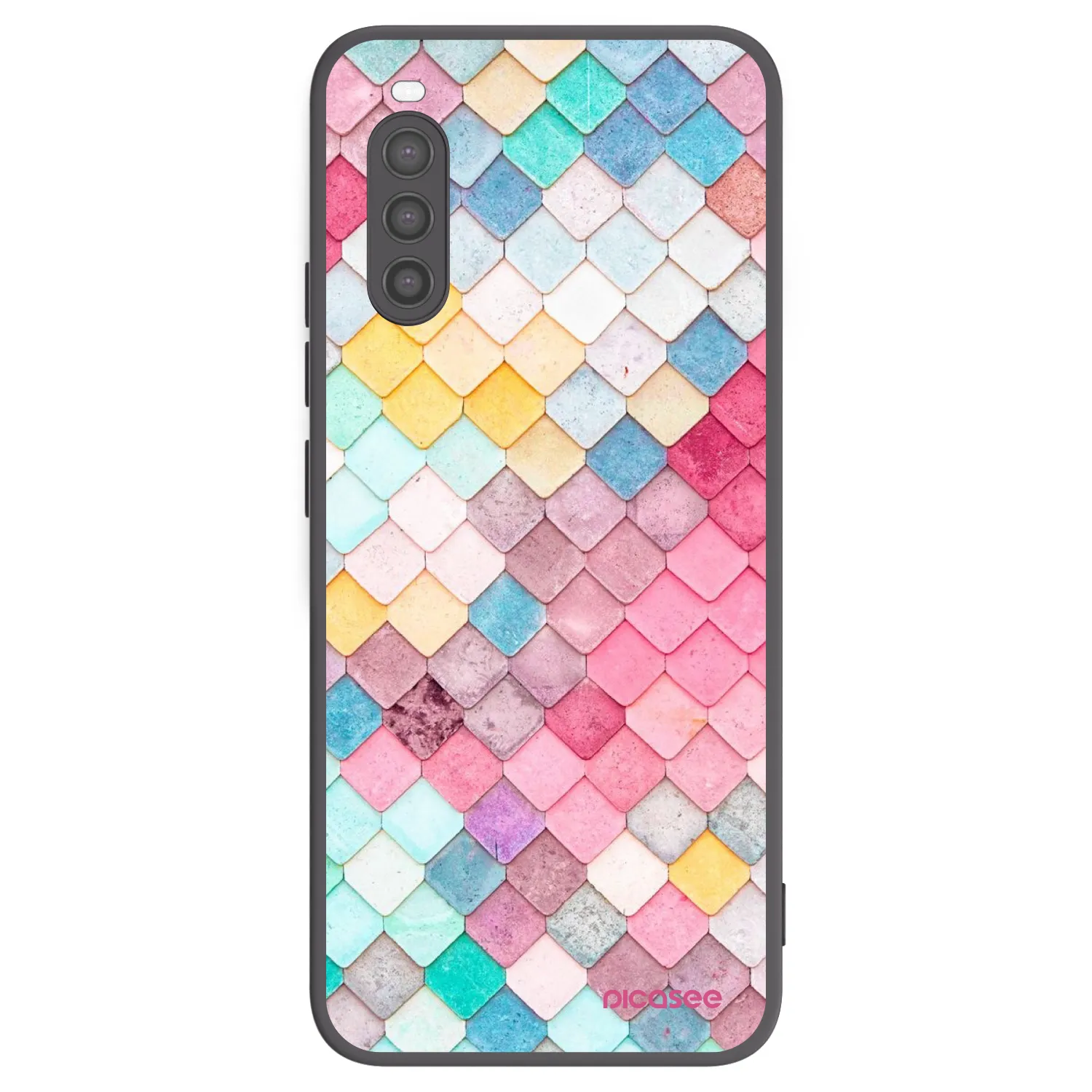 Picasee silikonowe czarne etui na Sony Xperia 10 II - Colorful roof