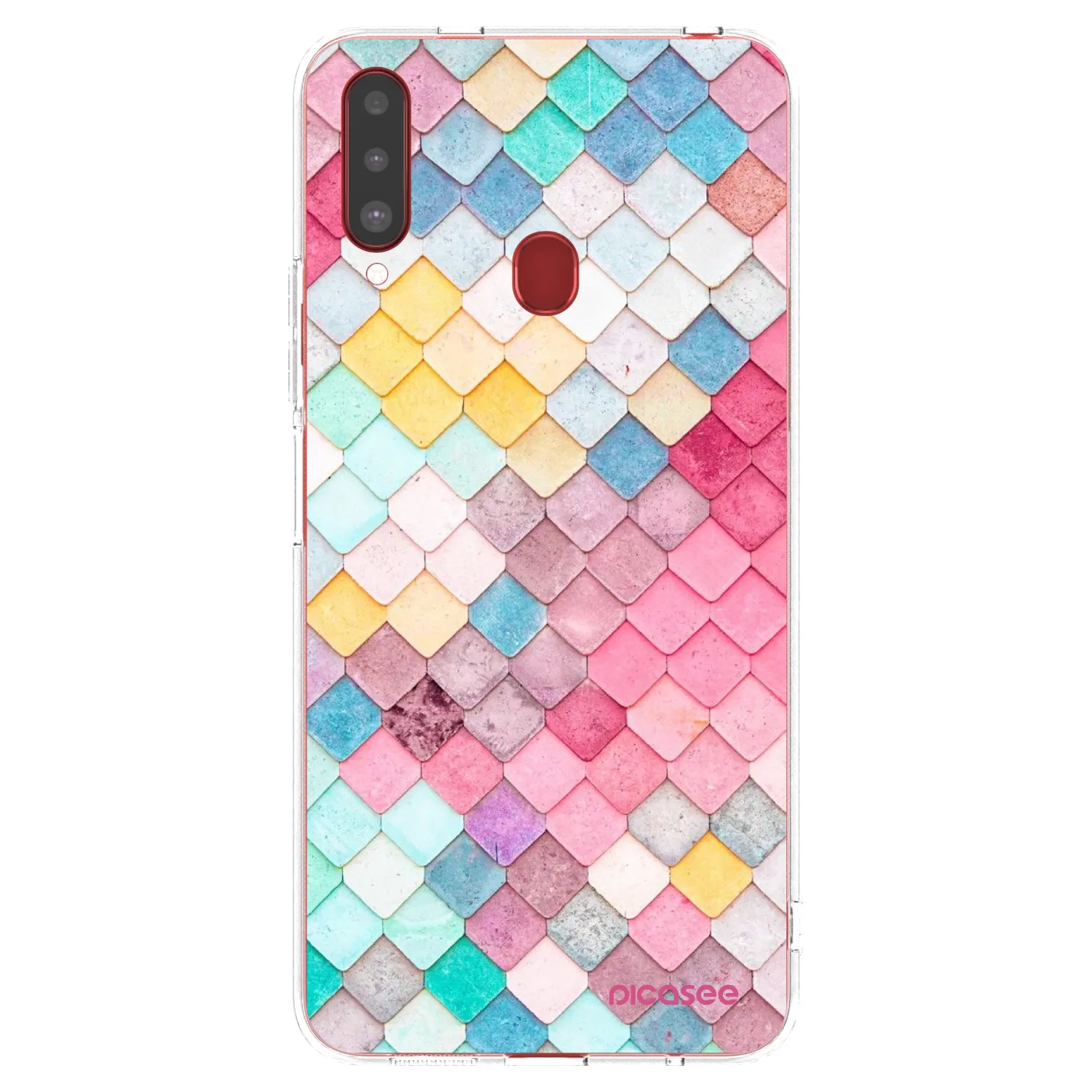 Picasee silikonowe przeźroczyste etui na Samsung Galaxy A20s - Colorful roof