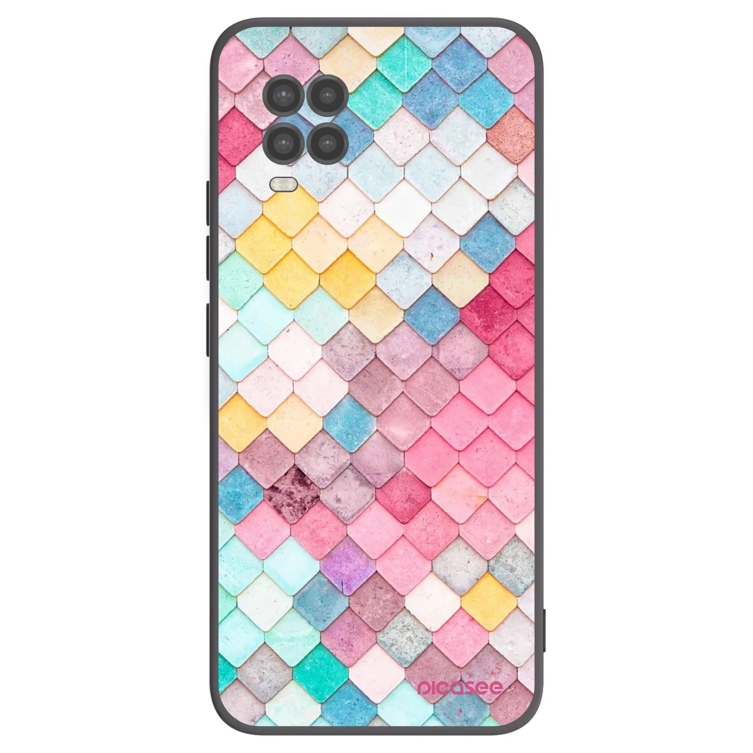 Picasee silikonowe czarne etui na Xiaomi Mi 10 Lite - Colorful roof