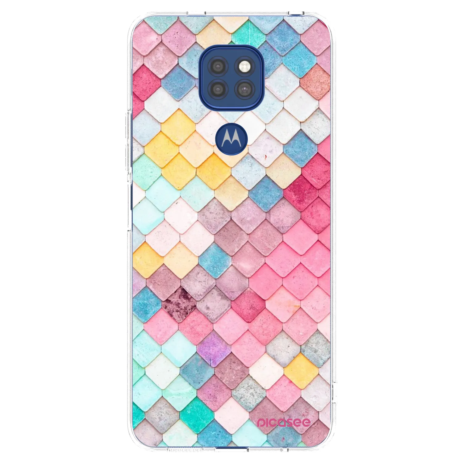Picasee silikonowe przeźroczyste etui na Motorola Moto G9 Play - Colorful roof