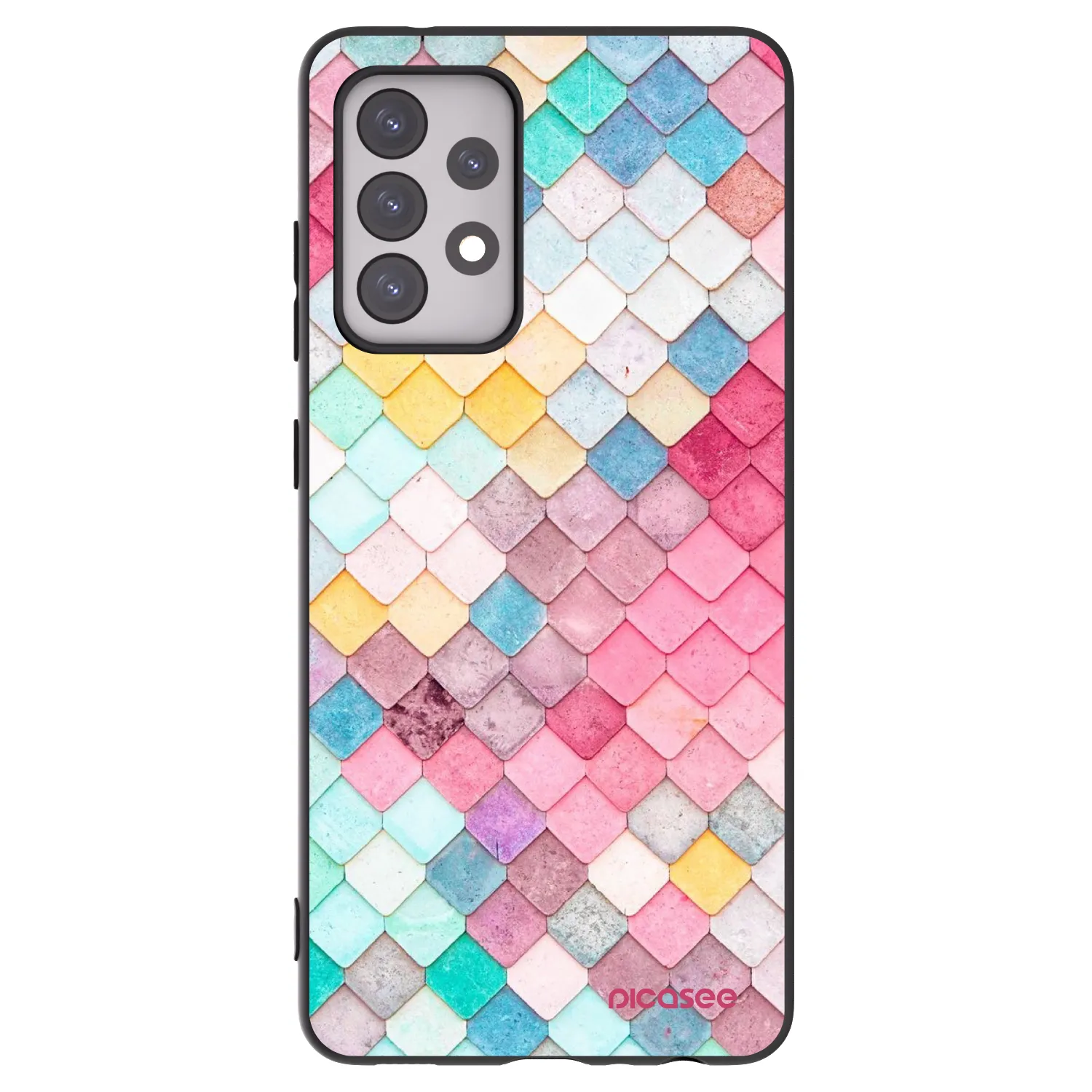 Picasee silikonowe czarne etui na Samsung Galaxy A52 5G A525F - Colorful roof