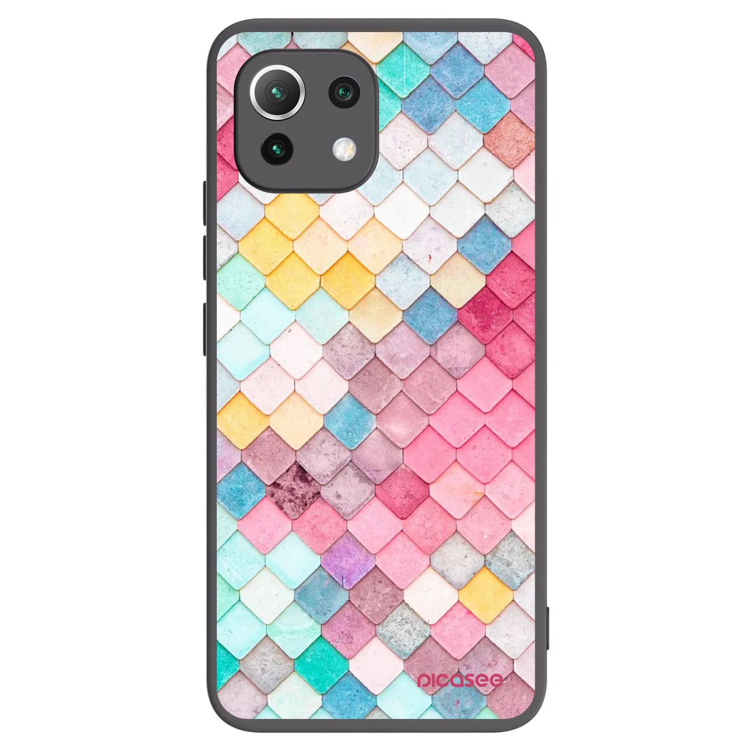 Picasee silikonowe czarne etui na Xiaomi Mi 11 Lite - Colorful roof