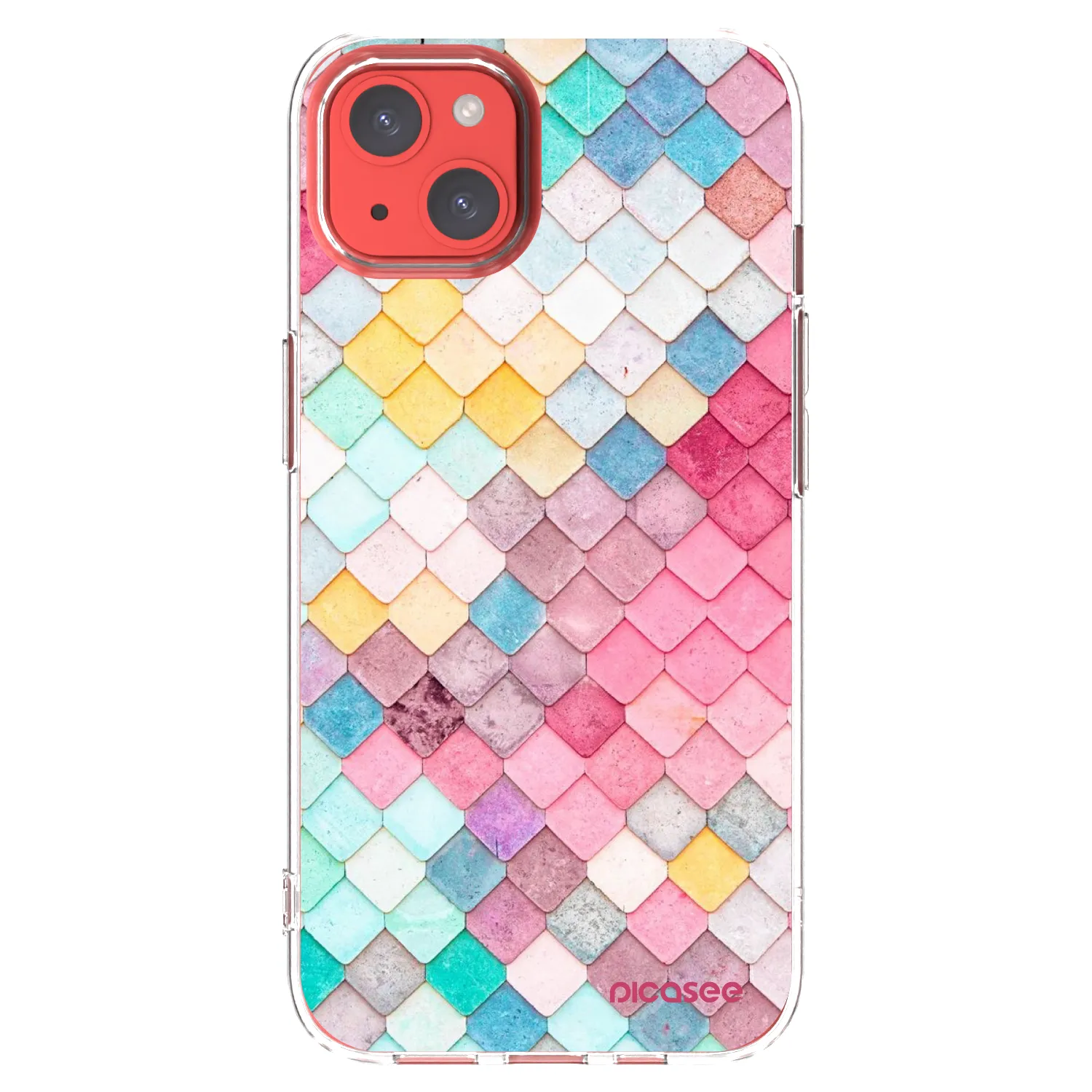 Picasee silikonowe przeźroczyste etui na Apple iPhone 13 - Colorful roof