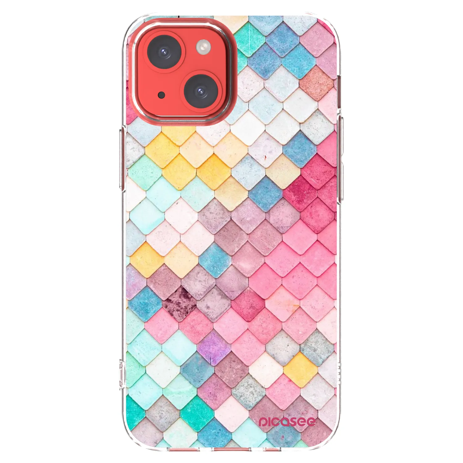 Picasee silikonowe przeźroczyste etui na Apple iPhone 13 mini - Colorful roof