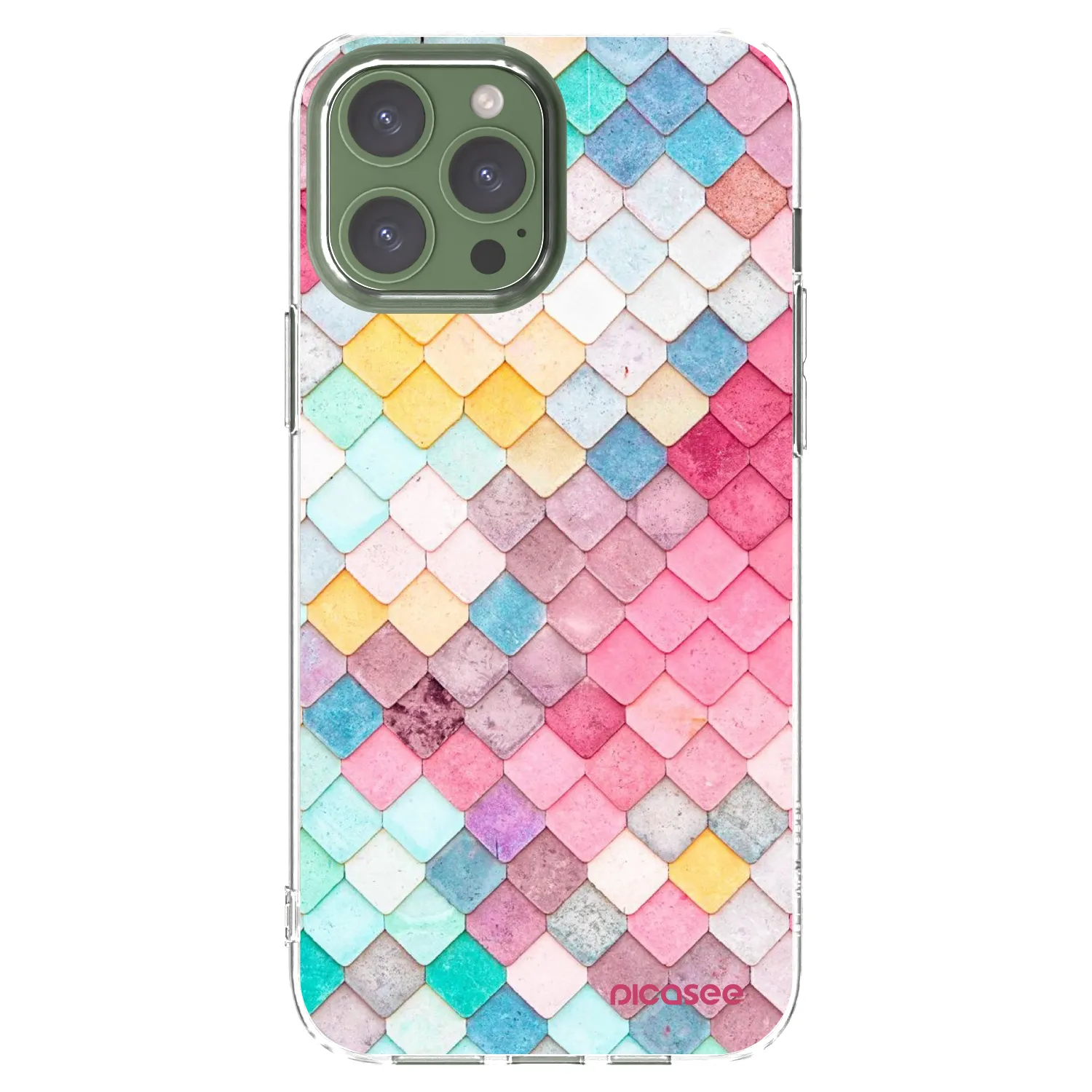 Picasee silikonowe przeźroczyste etui na Apple iPhone 13 Pro Max - Colorful roof