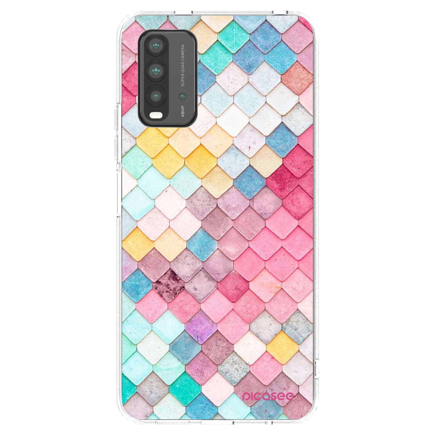 Picasee silikonowe czarne etui na Xiaomi Redmi 9T - Colorful roof