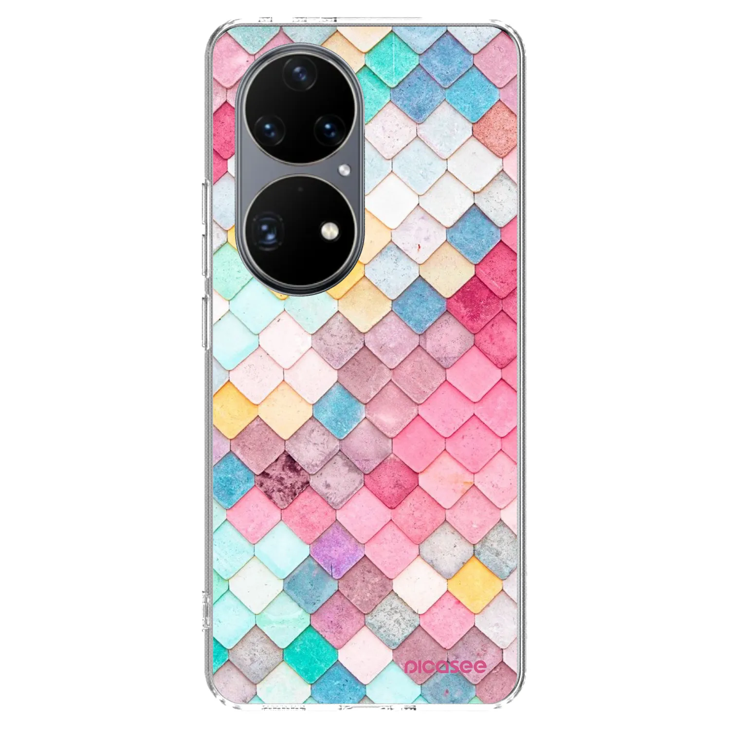 Picasee silikonowe przeźroczyste etui na Huawei P50 - Colorful roof