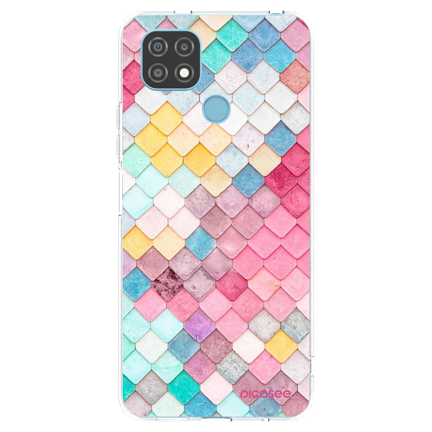 Picasee silikonowe przeźroczyste etui na Realme C21 - Colorful roof