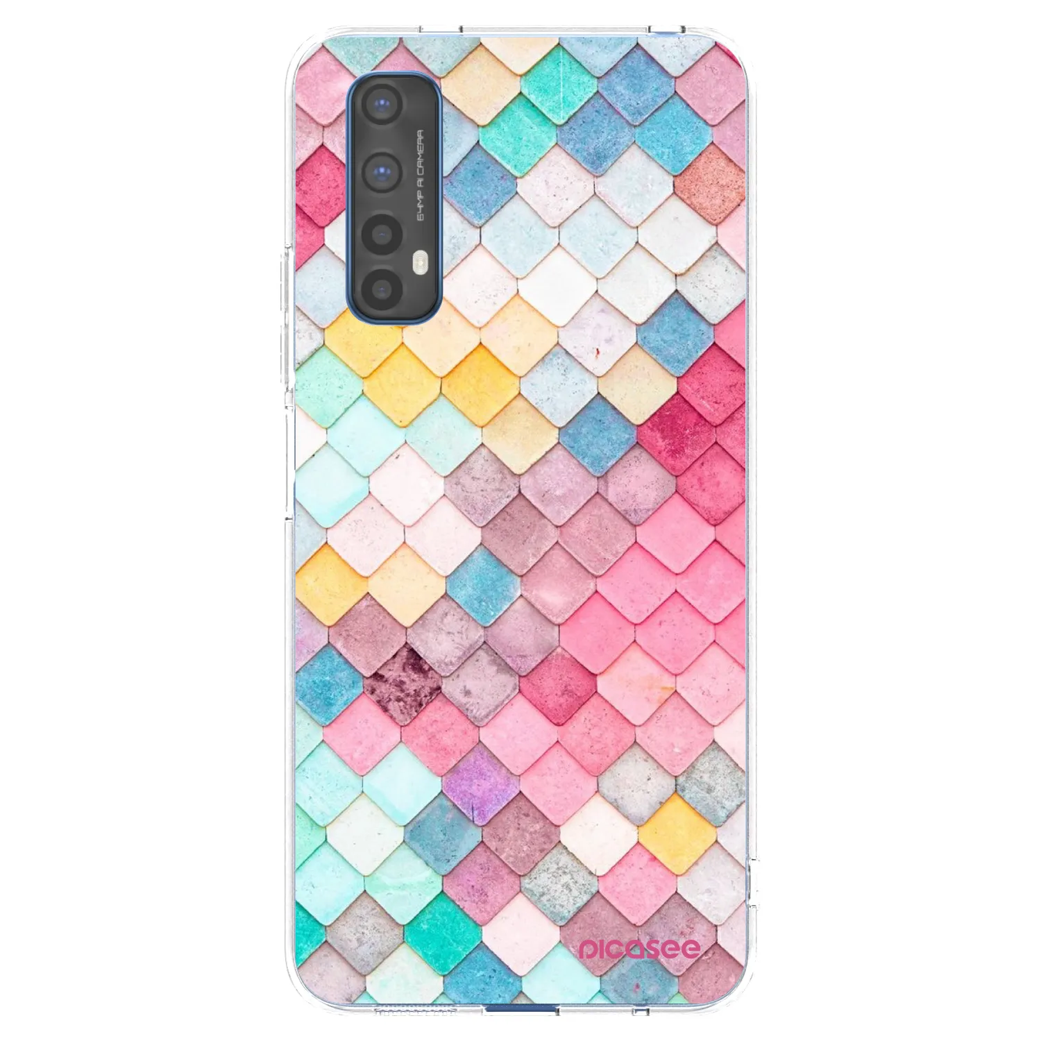 Picasee silikonowe przeźroczyste etui na Realme 7 - Colorful roof