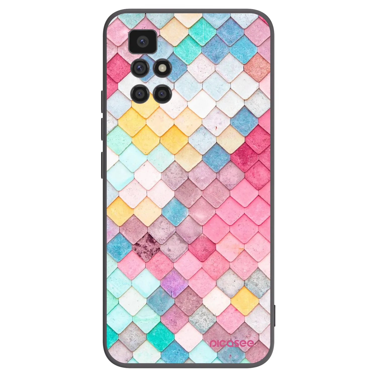 Picasee silikonowe czarne etui na Xiaomi Redmi 10 - Colorful roof