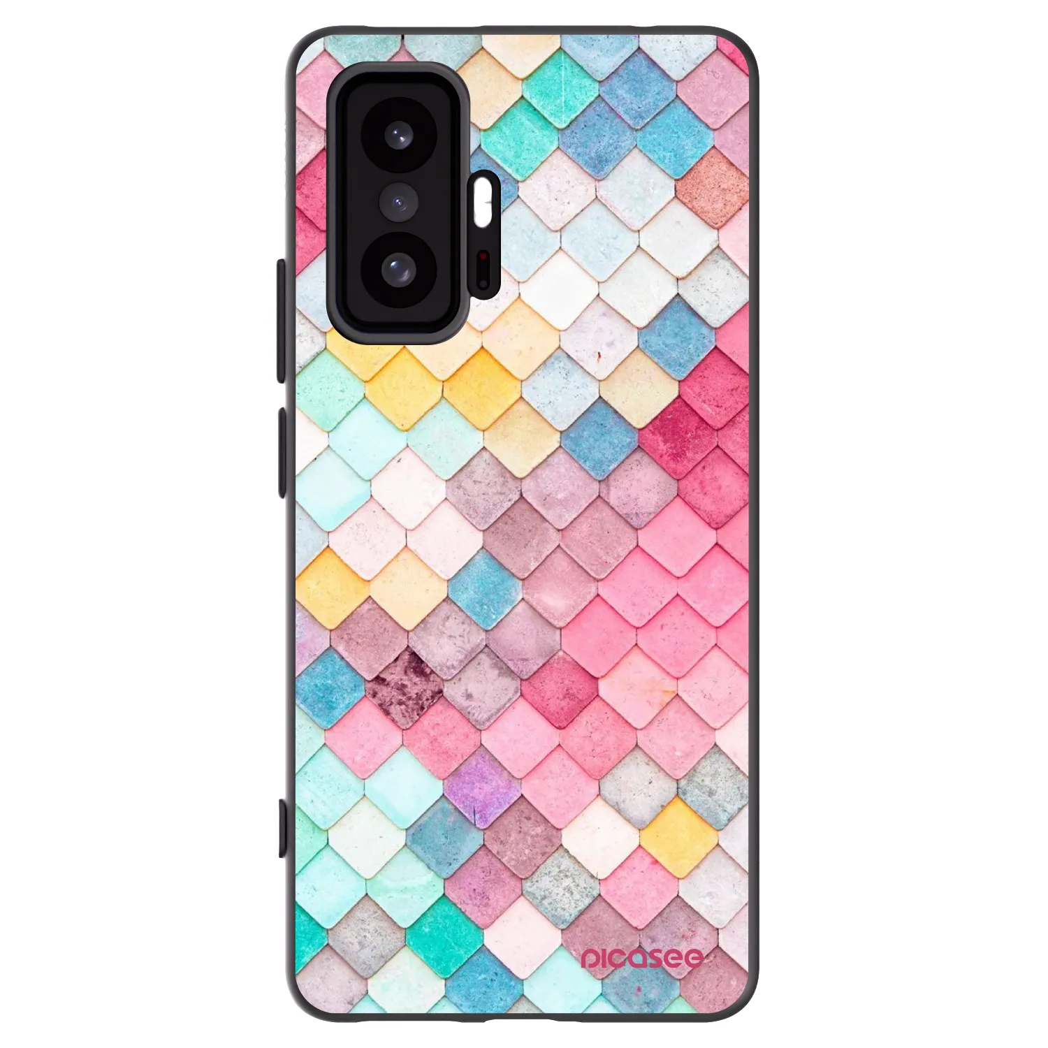 Picasee silikonowe czarne etui na Xiaomi 11T - Colorful roof
