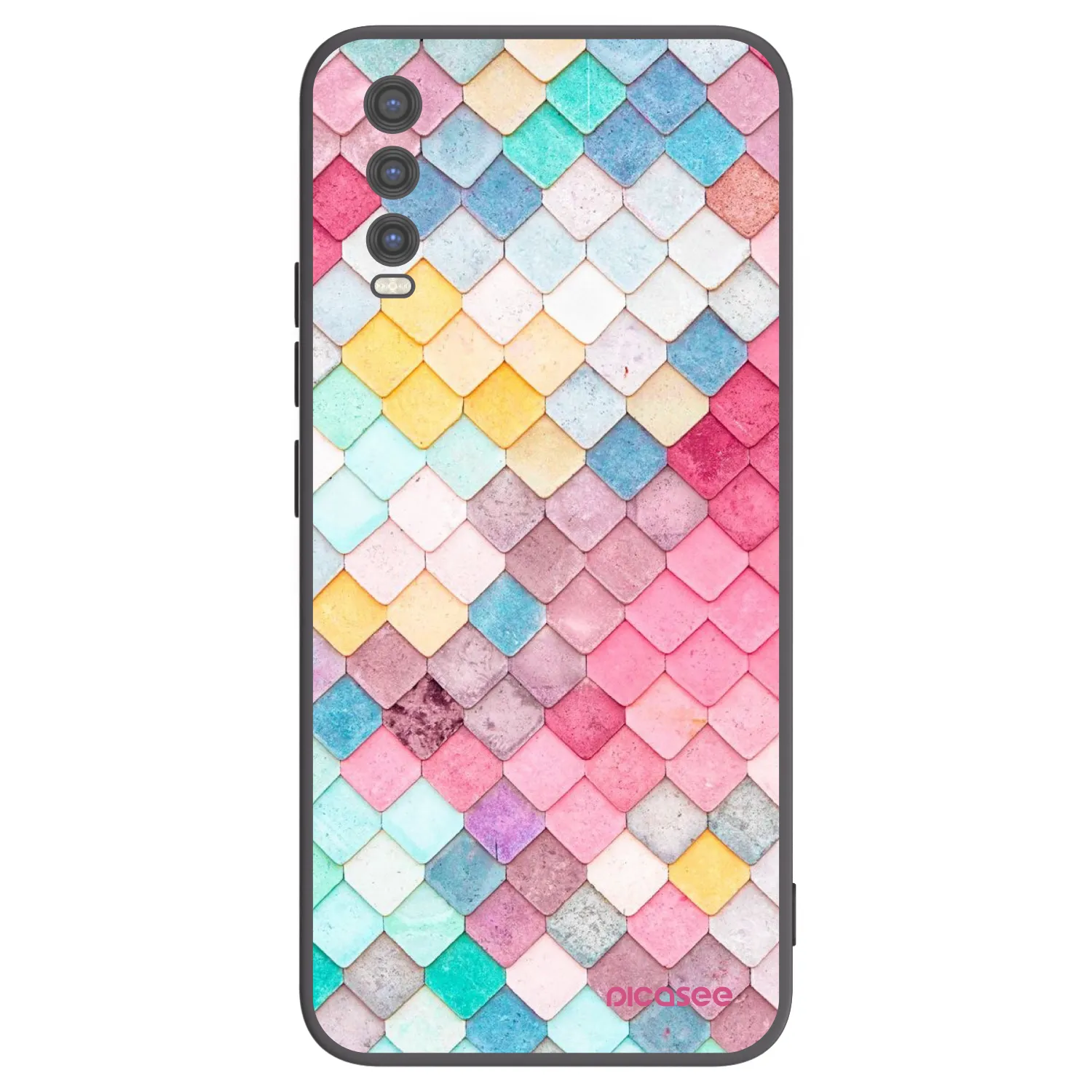 Picasee silikonowe czarne etui na Vivo Y20s - Colorful roof