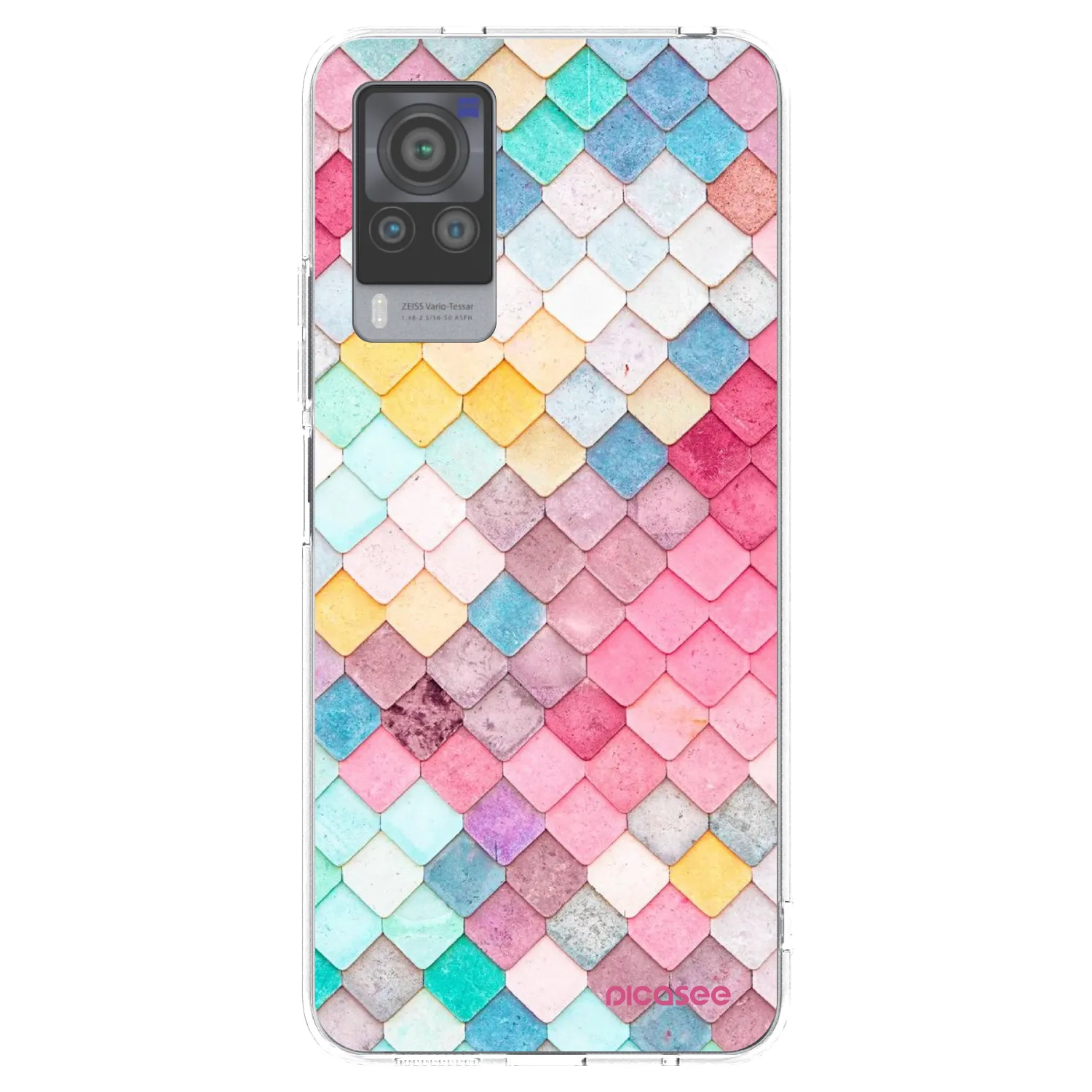 Picasee silikonowe przeźroczyste etui na Vivo X60 Pro 5G - Colorful roof