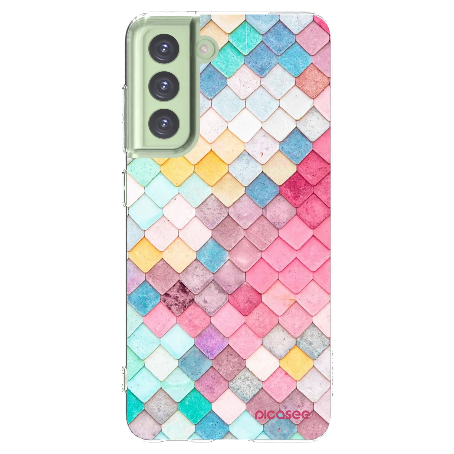 Picasee silikonowe przeźroczyste etui na Samsung Galaxy S21 FE 5G - Colorful roof