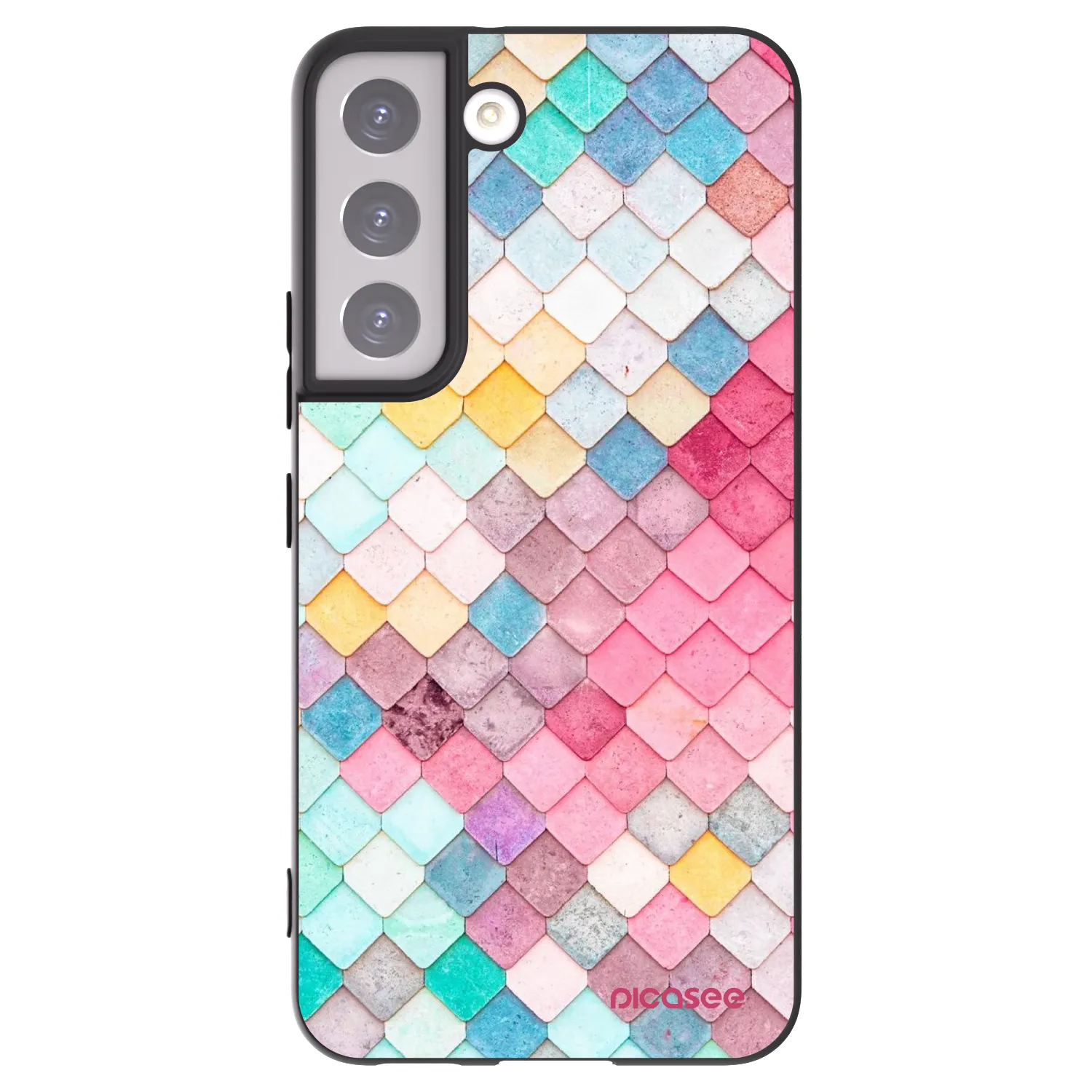 Picasee silikonowe czarne etui na Samsung Galaxy S22 5G - Colorful roof