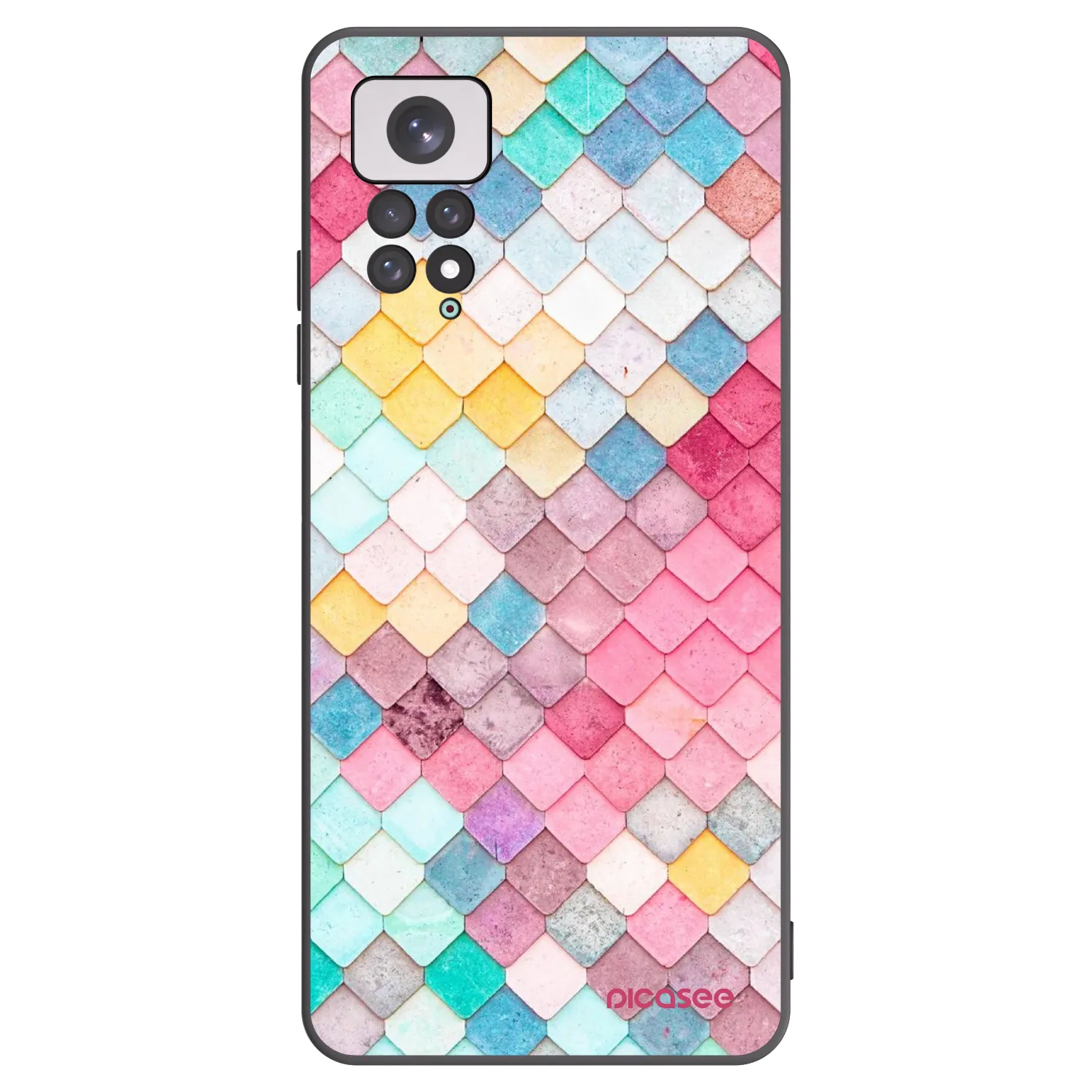 Picasee silikonowe czarne etui na Xiaomi Redmi Note 11 - Colorful roof