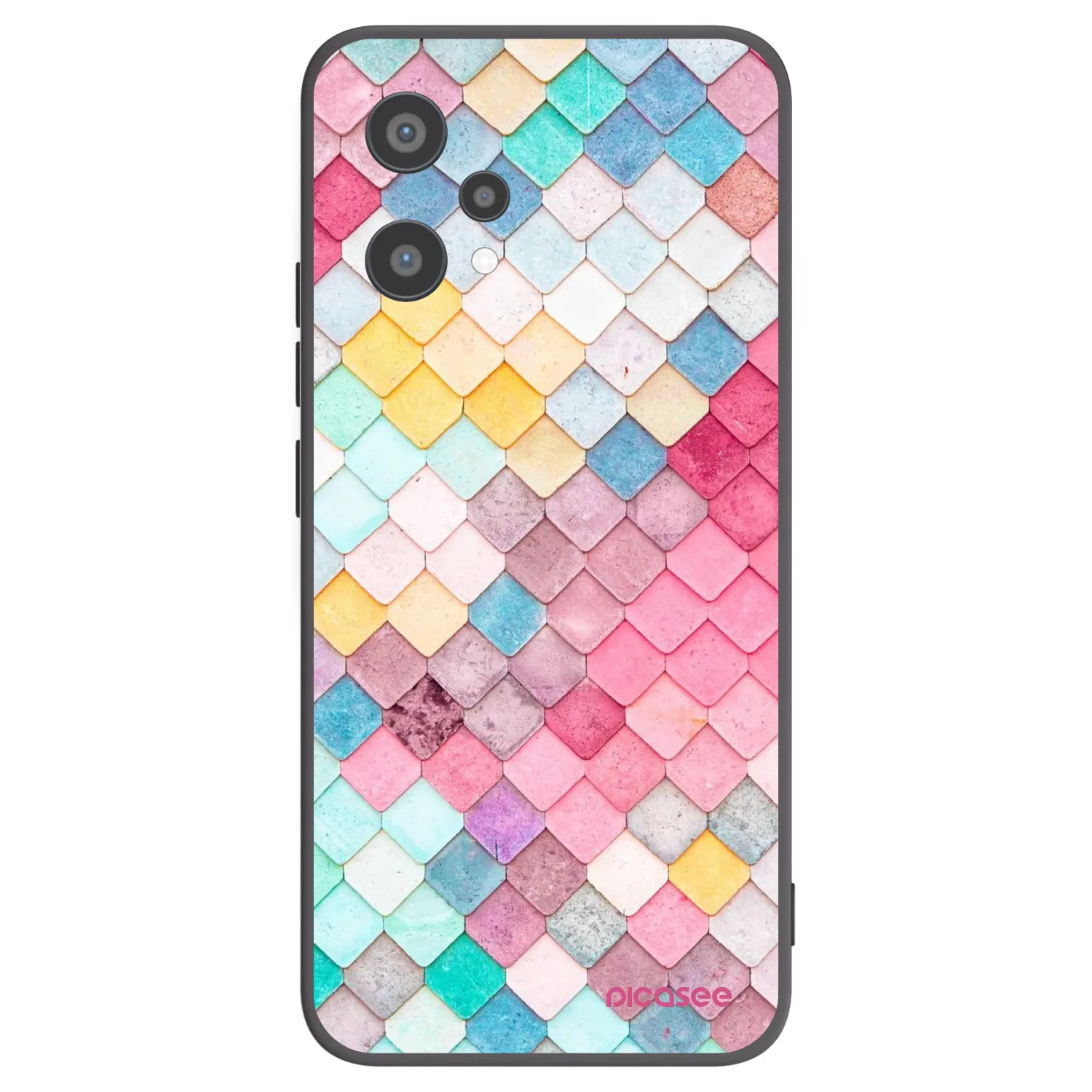 Picasee silikonowe czarne etui na Realme 9 Pro 5G - Colorful roof