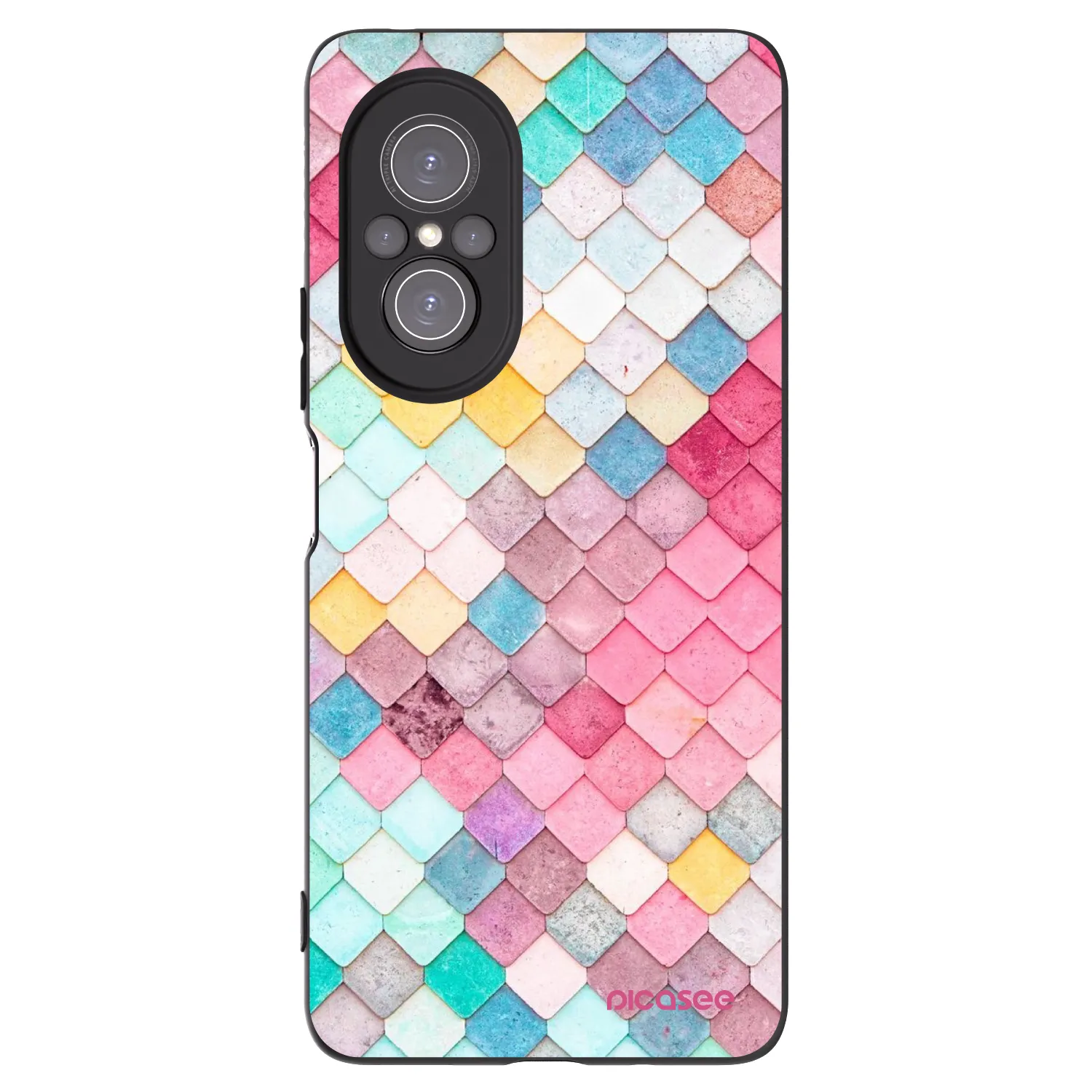 Picasee silikonowe czarne etui na Huawei Nova 9 SE - Colorful roof