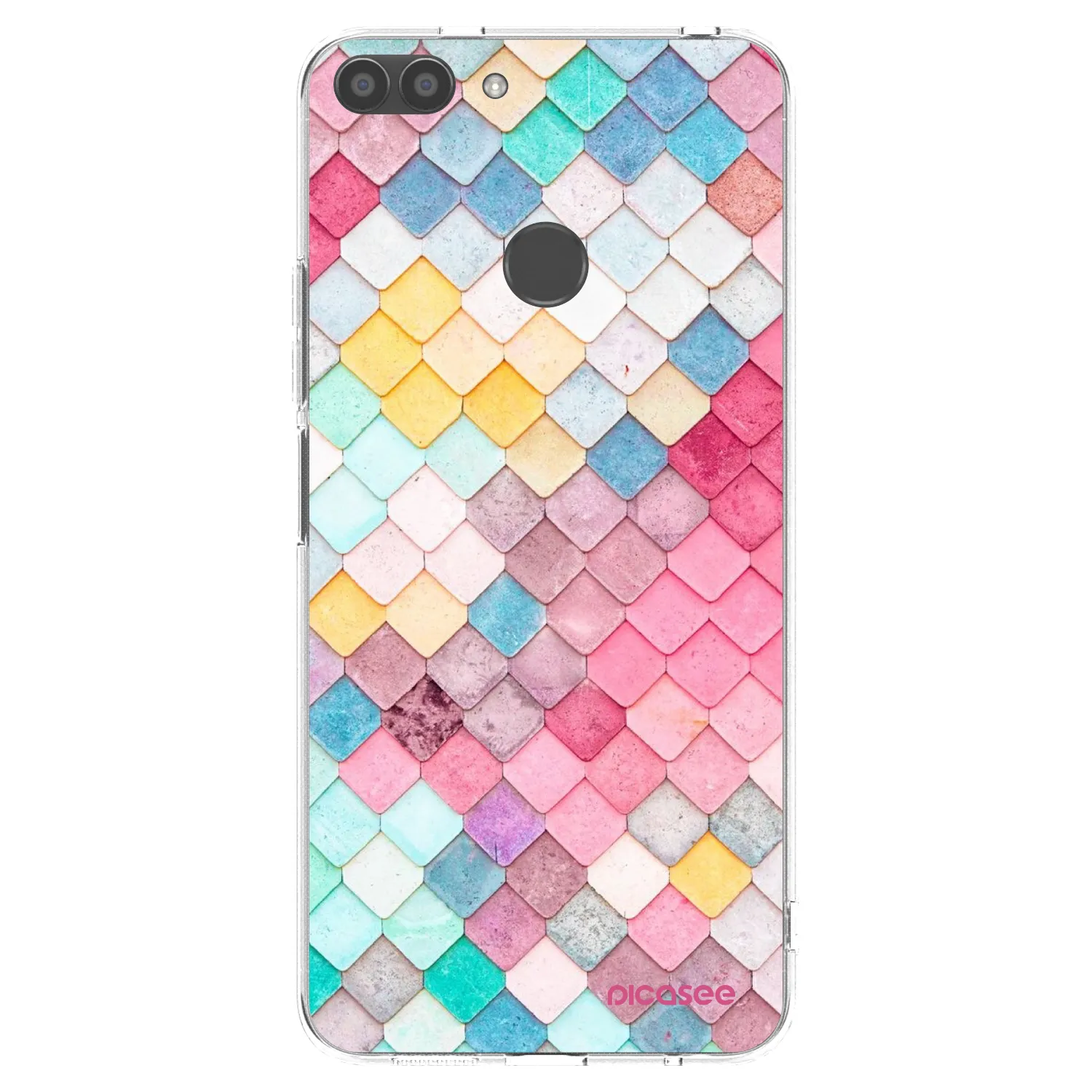 Picasee silikonowe przeźroczyste etui na Huawei P Smart - Colorful roof