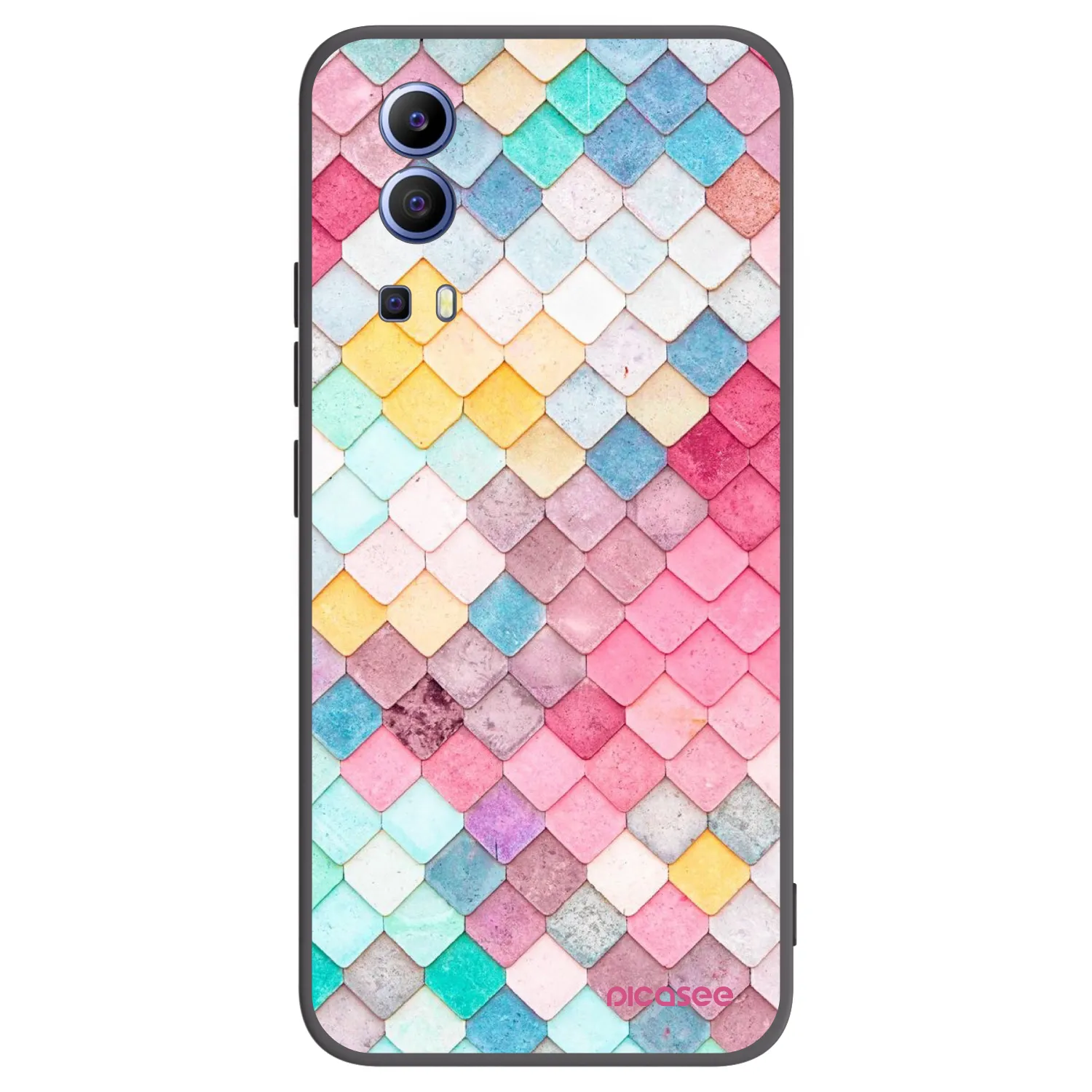 Picasee silikonowe czarne etui na Vivo Y52 5G - Colorful roof