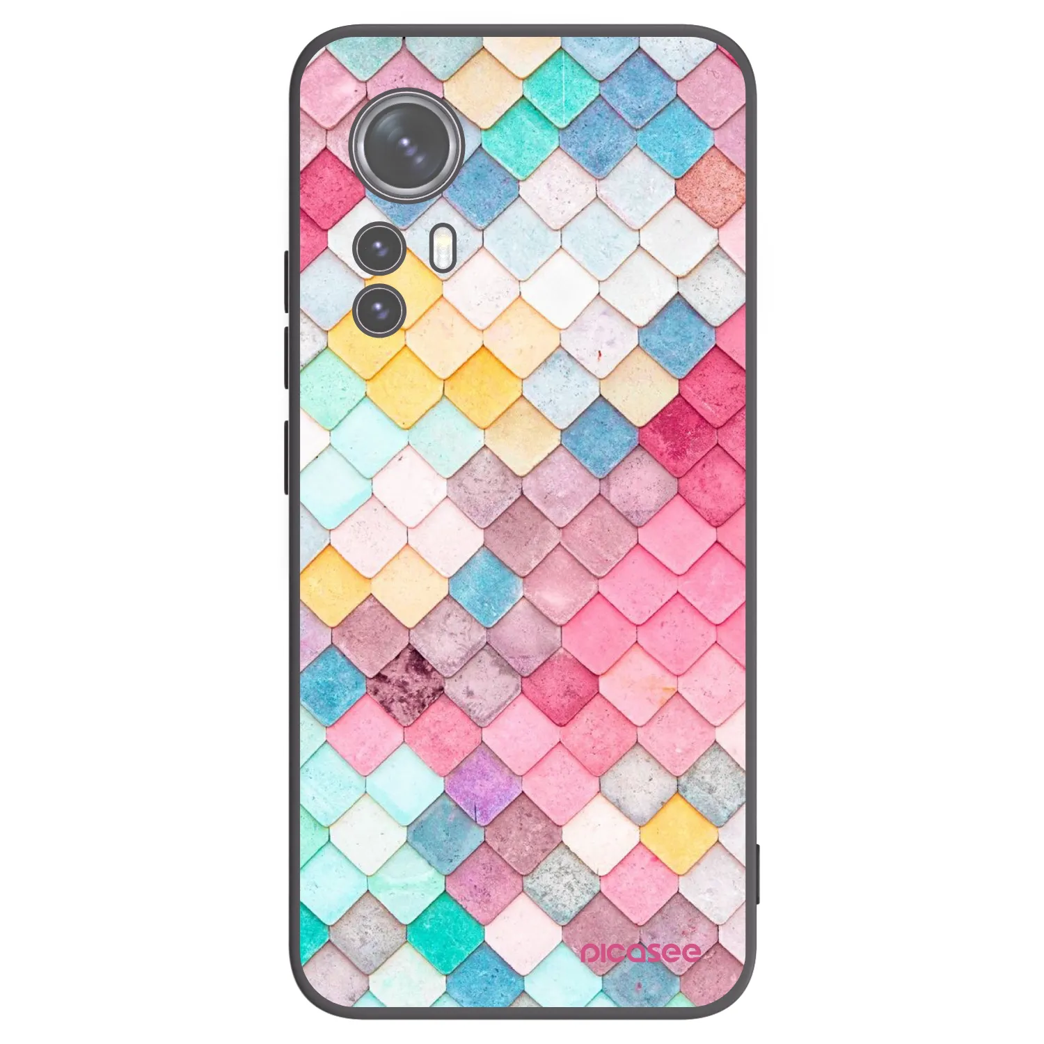 Picasee silikonowe czarne etui na Xiaomi 12X - Colorful roof
