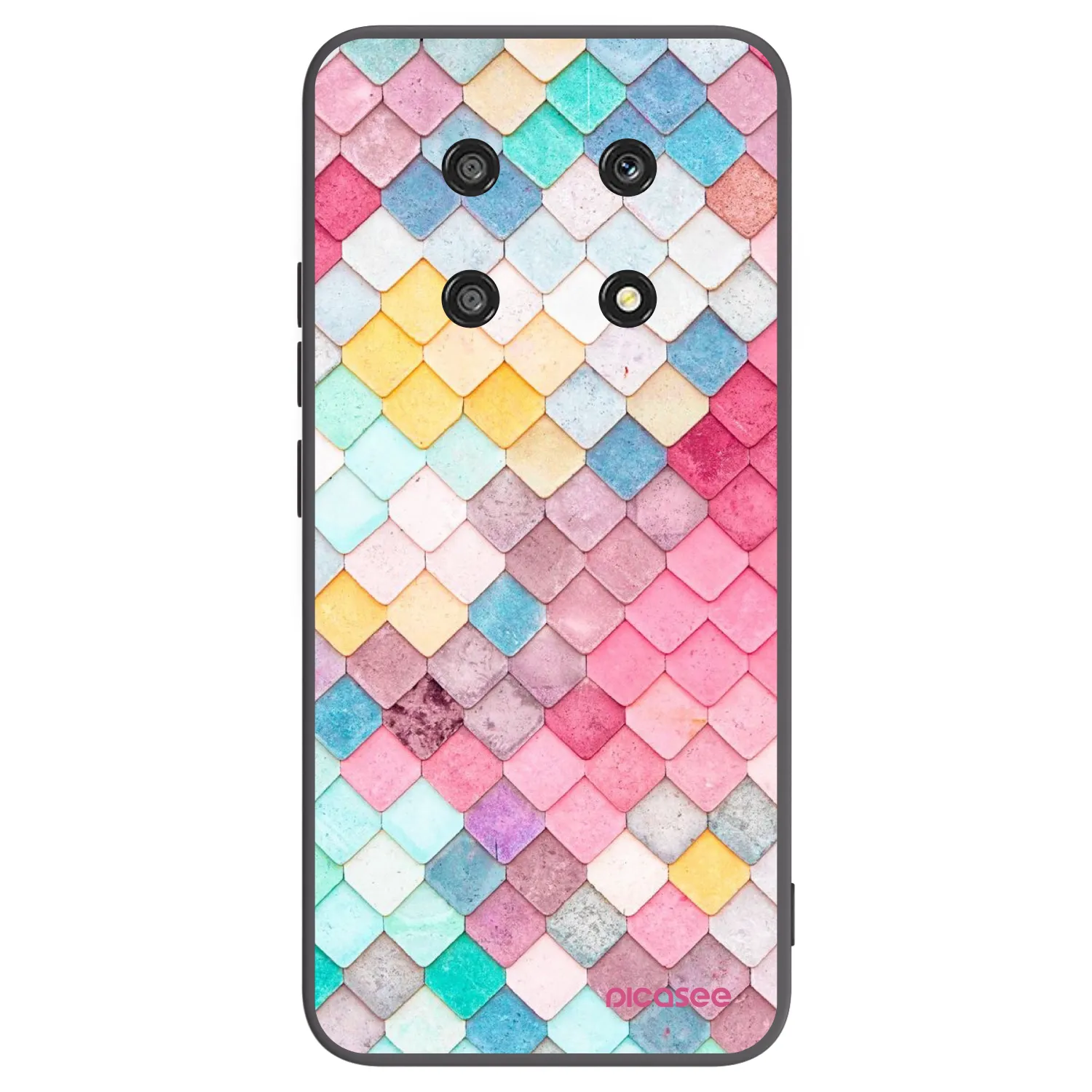 Picasee silikonowe czarne etui na Honor Magic4 Lite 5G - Colorful roof