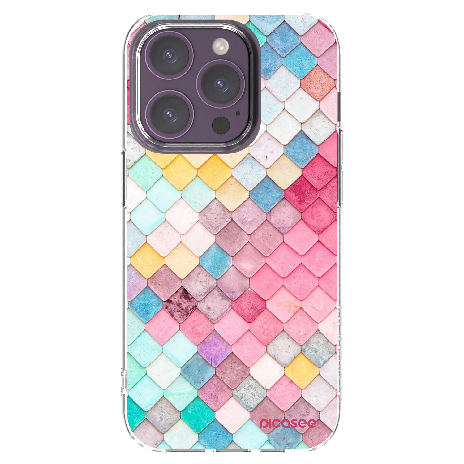 Picasee silikonowe przeźroczyste etui na Apple iPhone 14 Pro - Colorful roof