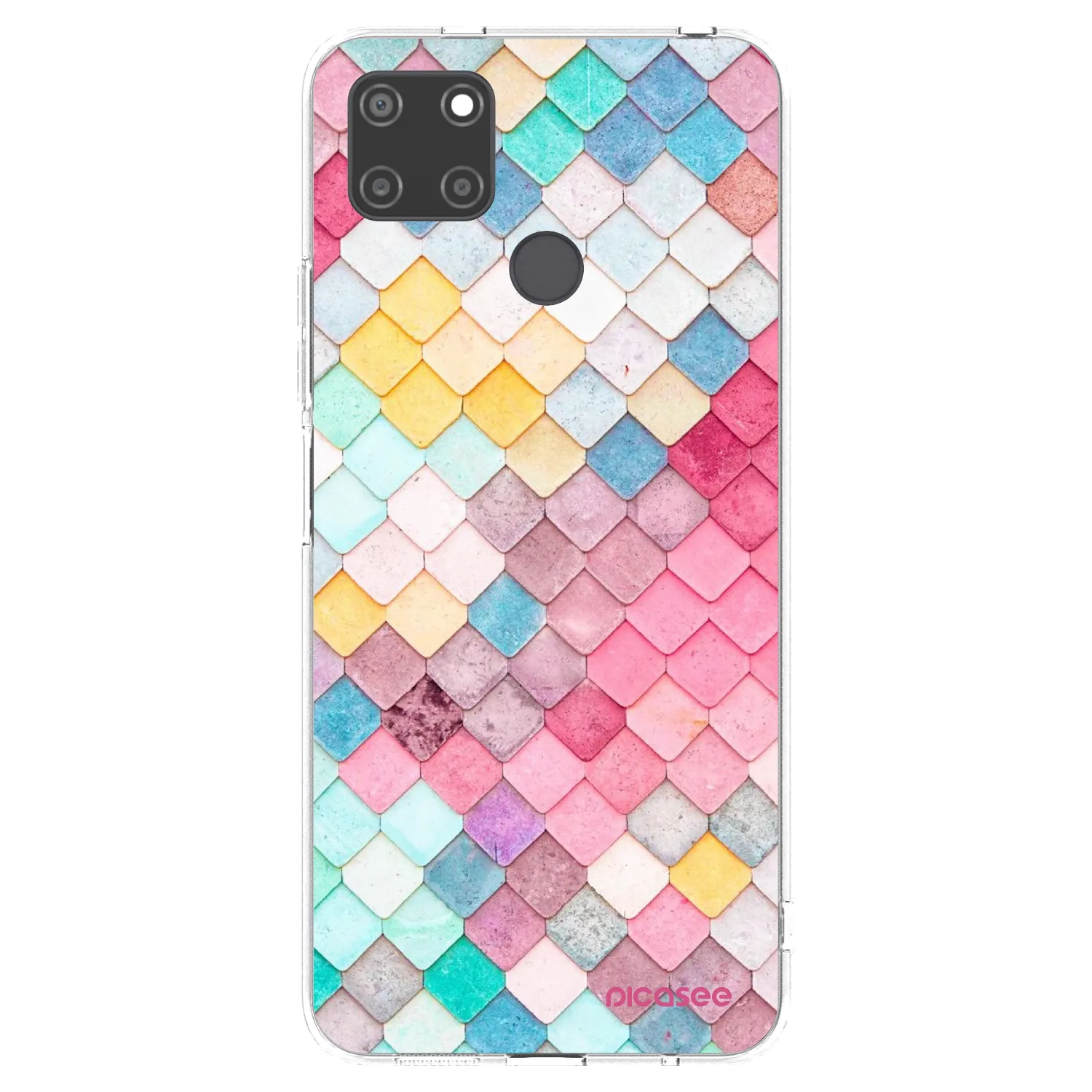 Picasee silikonowe przeźroczyste etui na Realme C21Y - Colorful roof