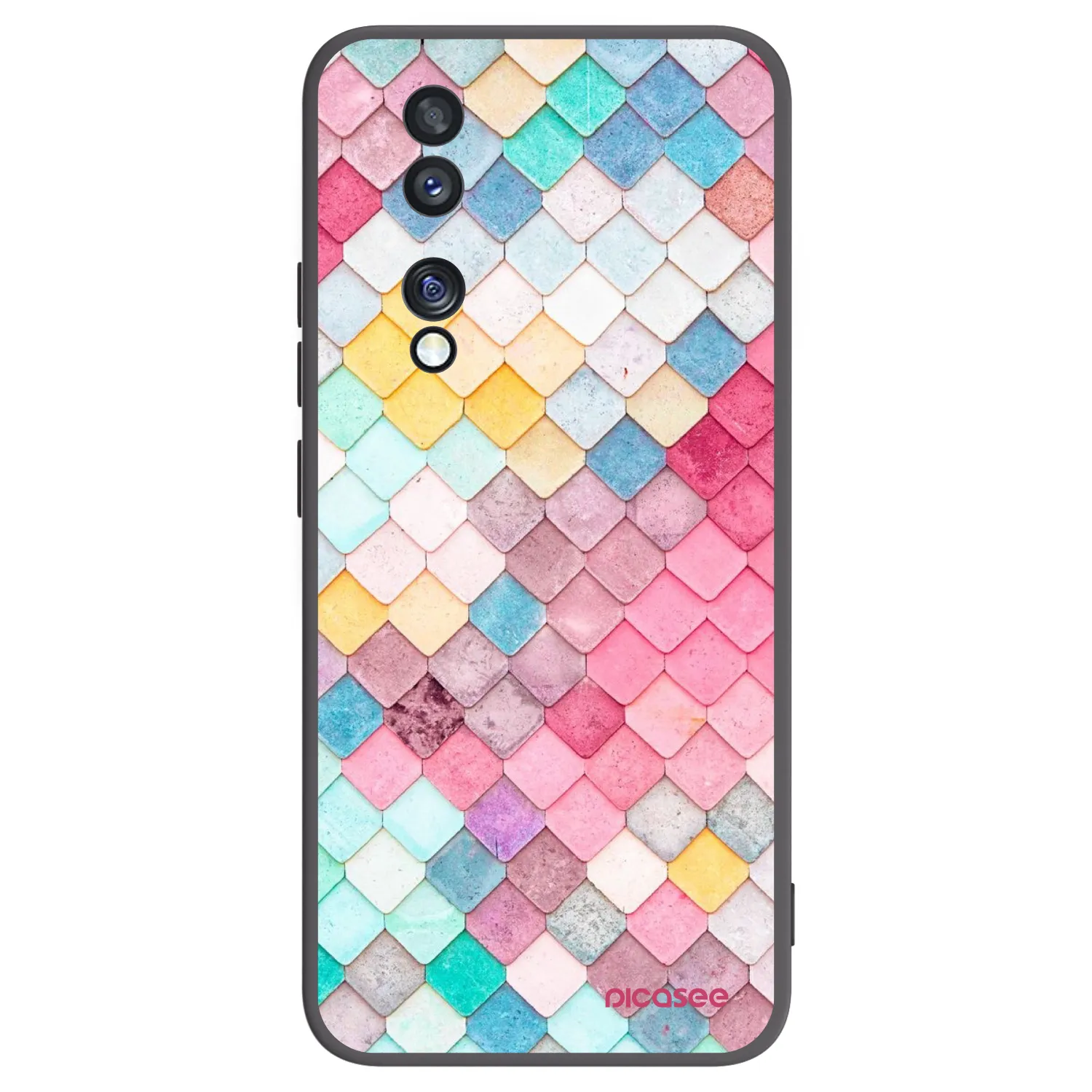 Picasee silikonowe czarne etui na Honor 70 - Colorful roof