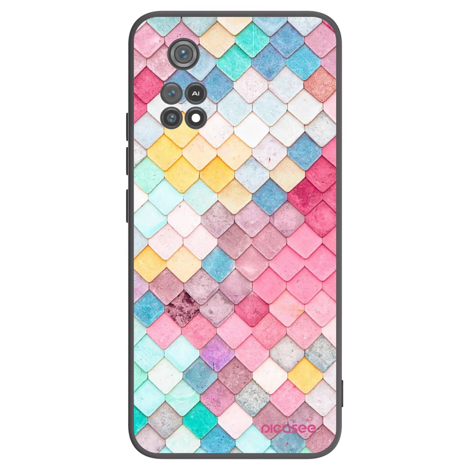 Picasee silikonowe czarne etui na Xiaomi Poco M4 Pro - Colorful roof