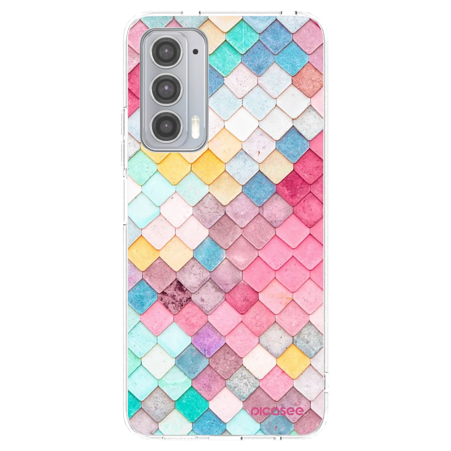 Picasee silikonowe przeźroczyste etui na Motorola Edge 20 - Colorful roof