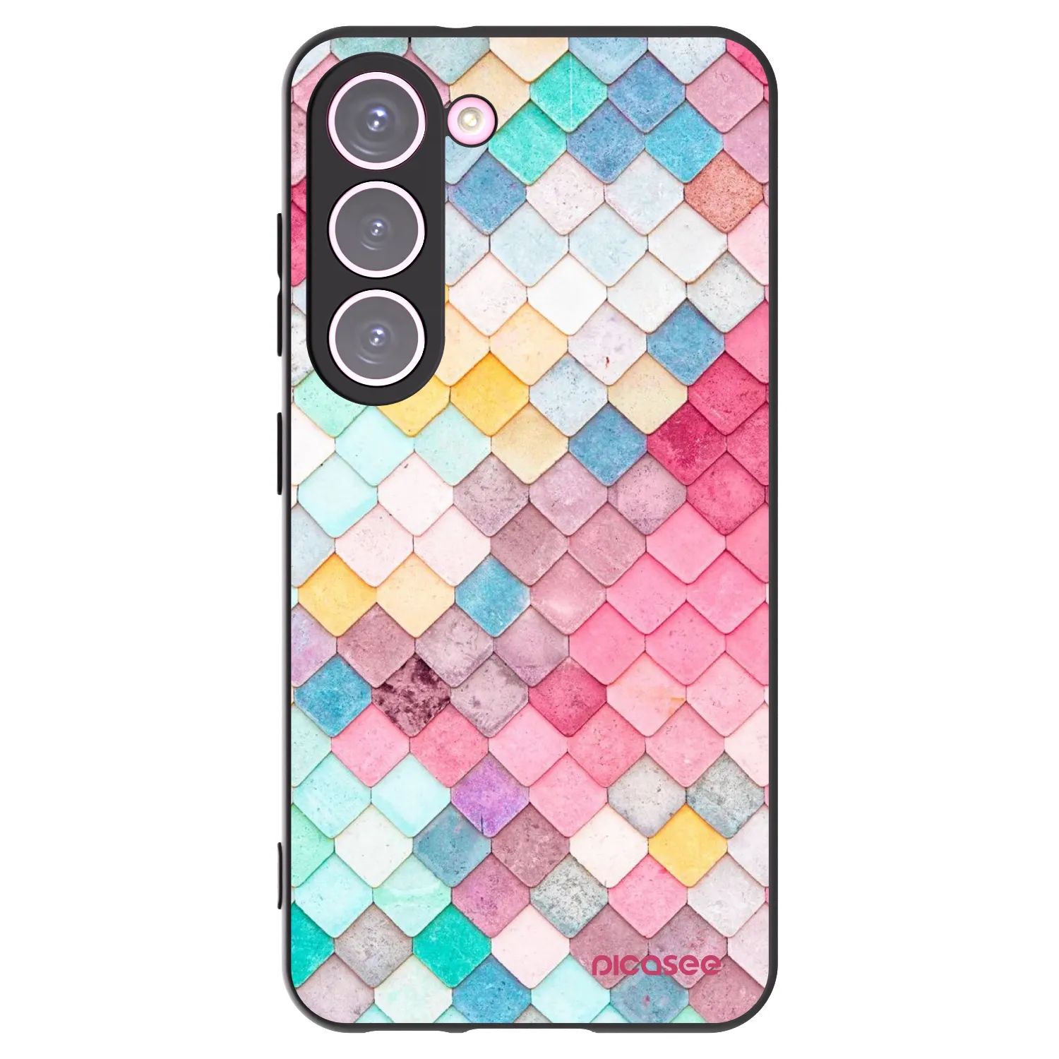 Picasee silikonowe czarne etui na Samsung Galaxy S23 5G - Colorful roof