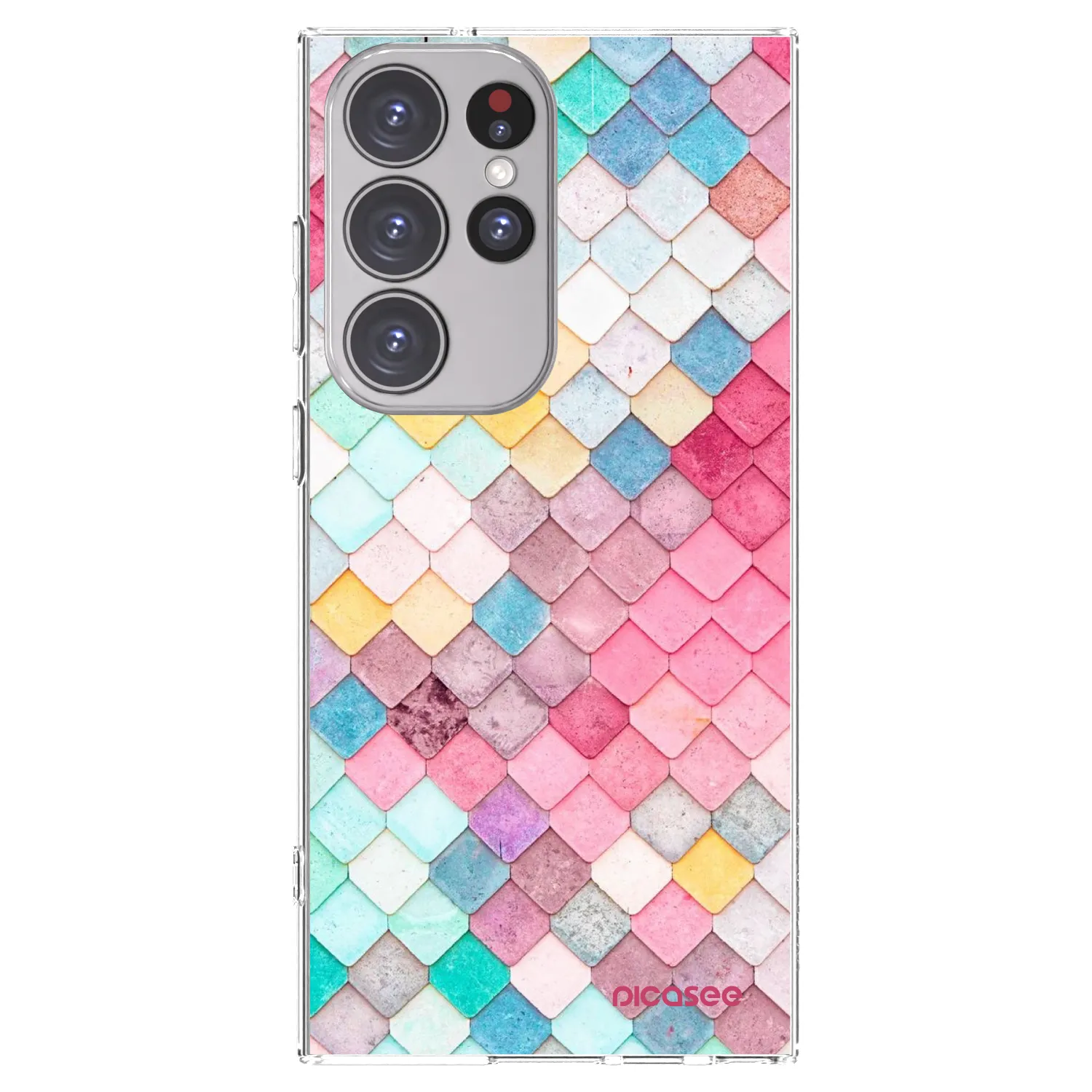 Picasee silikonowe przeźroczyste etui na Samsung Galaxy S23 Ultra 5G - Colorful roof