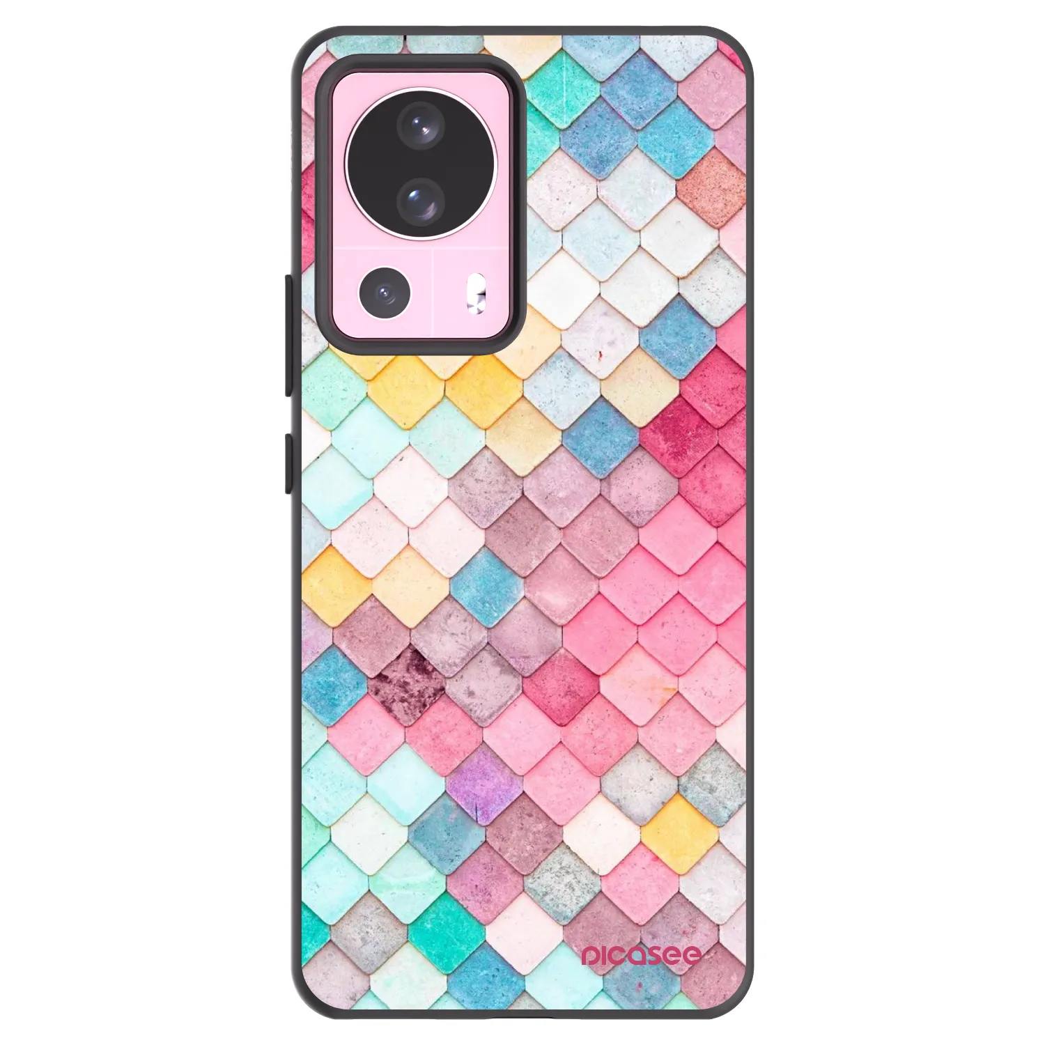 Picasee silikonowe czarne etui na Xiaomi 13 Lite - Colorful roof