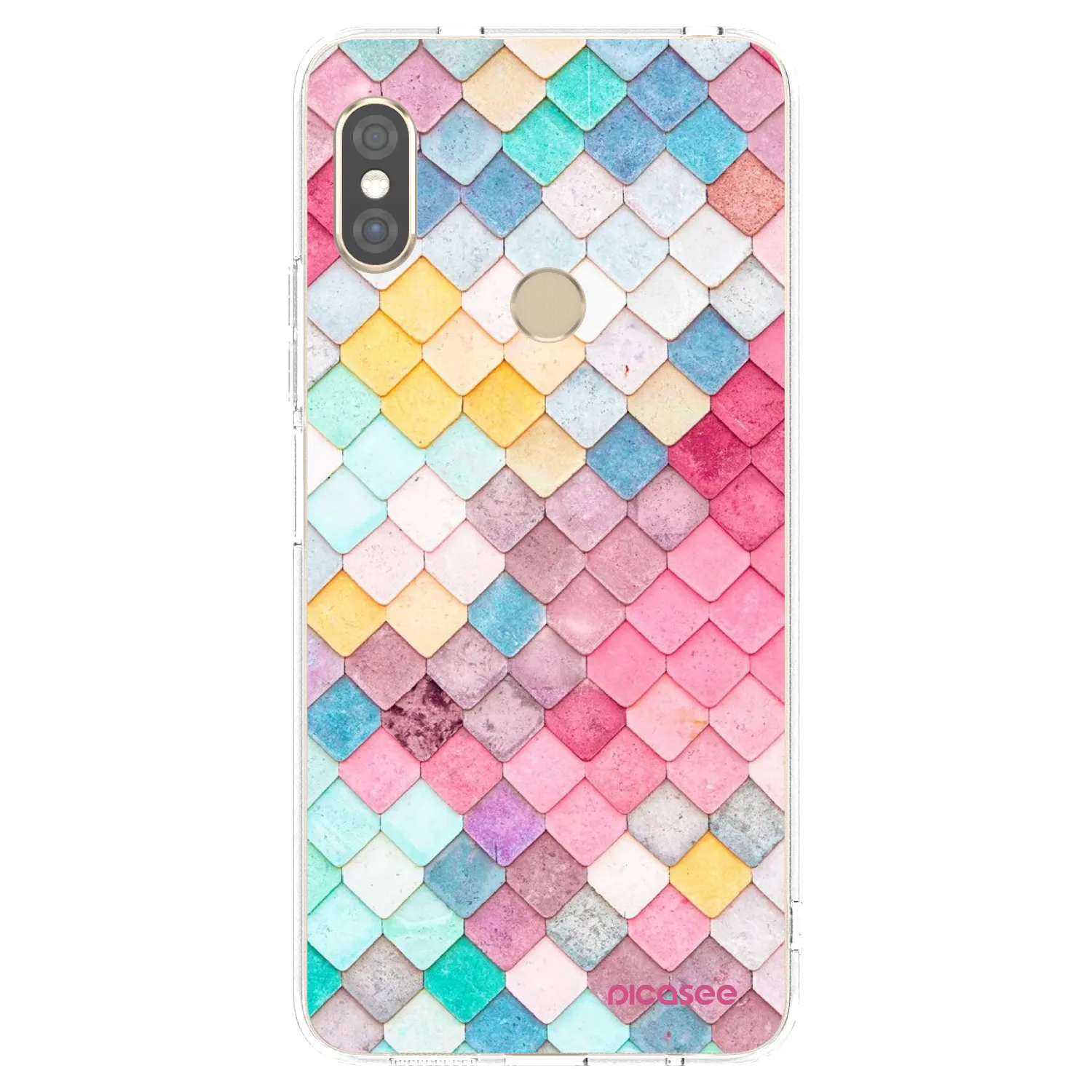 Picasee silikonowe przeźroczyste etui na Xiaomi Redmi Note 5 Global - Colorful roof
