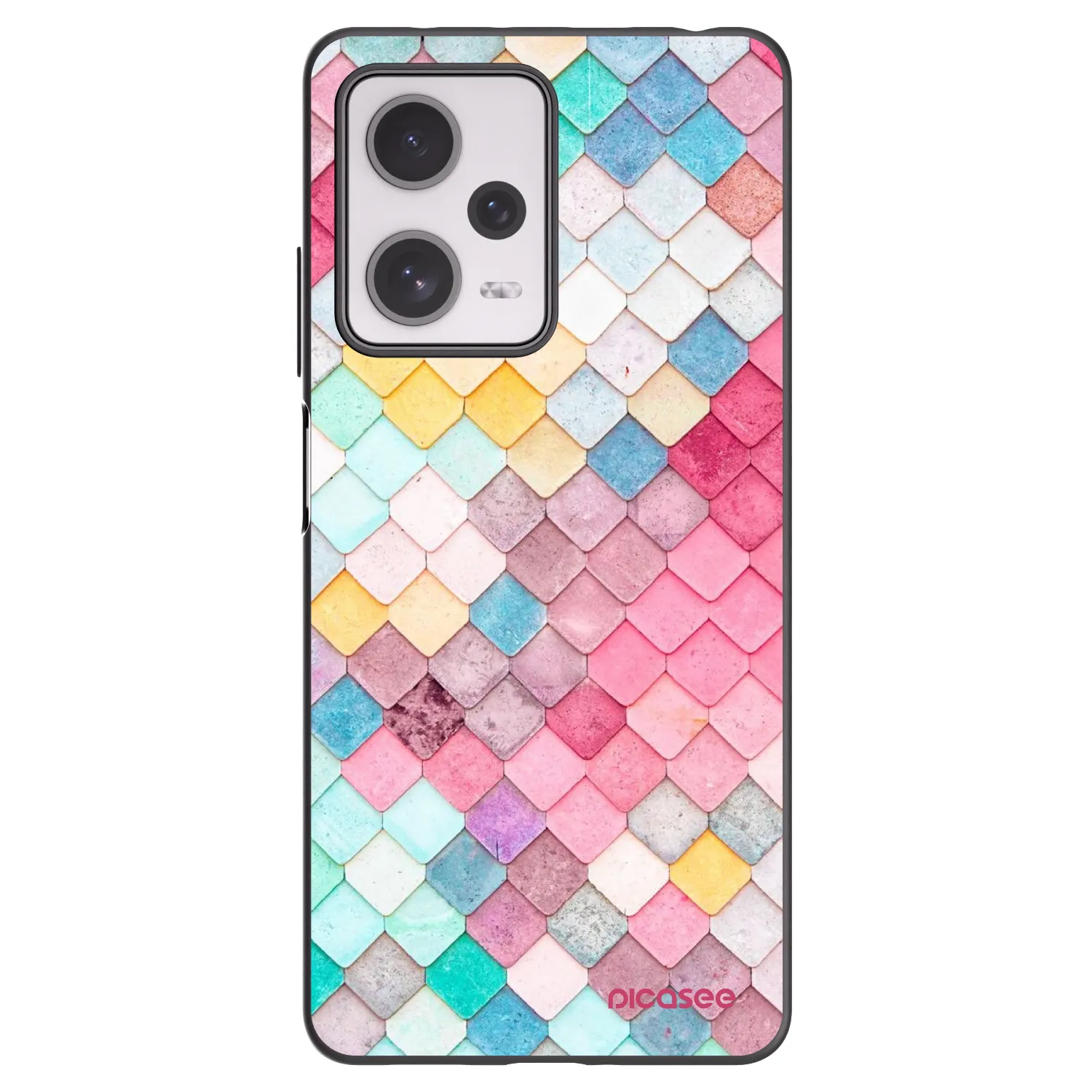 Picasee silikonowe czarne etui na Xiaomi Redmi Note 12 Pro+ 5G - Colorful roof