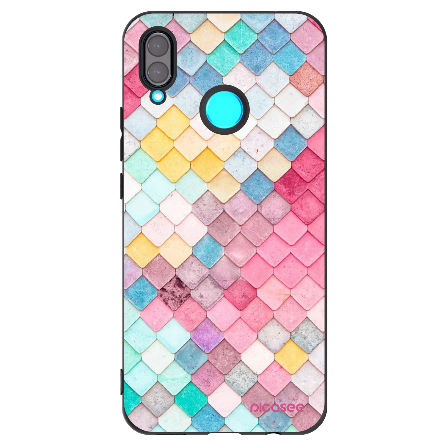 Picasee silikonowe czarne etui na Huawei Nova 3 - Colorful roof