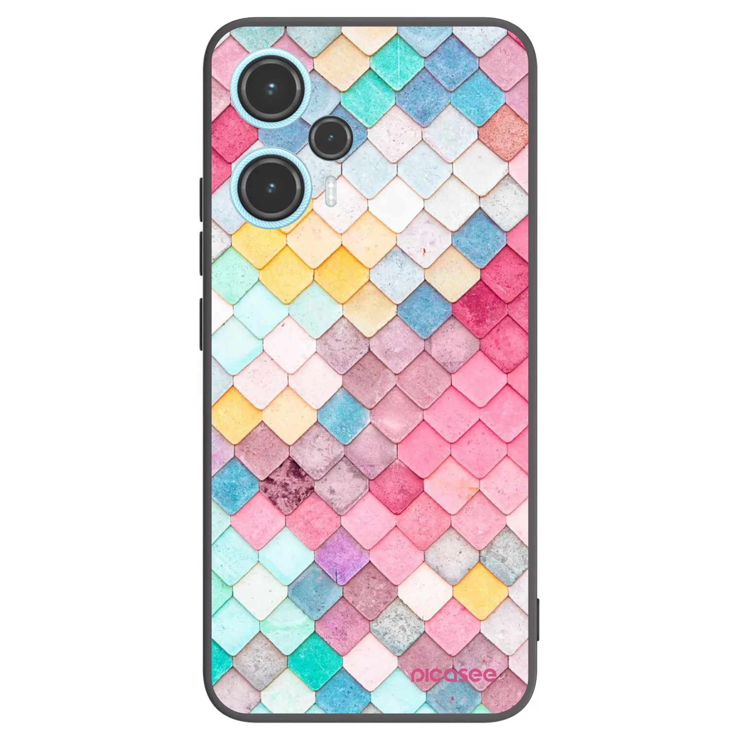 Picasee silikonowe czarne etui na Xiaomi Poco F5 - Colorful roof