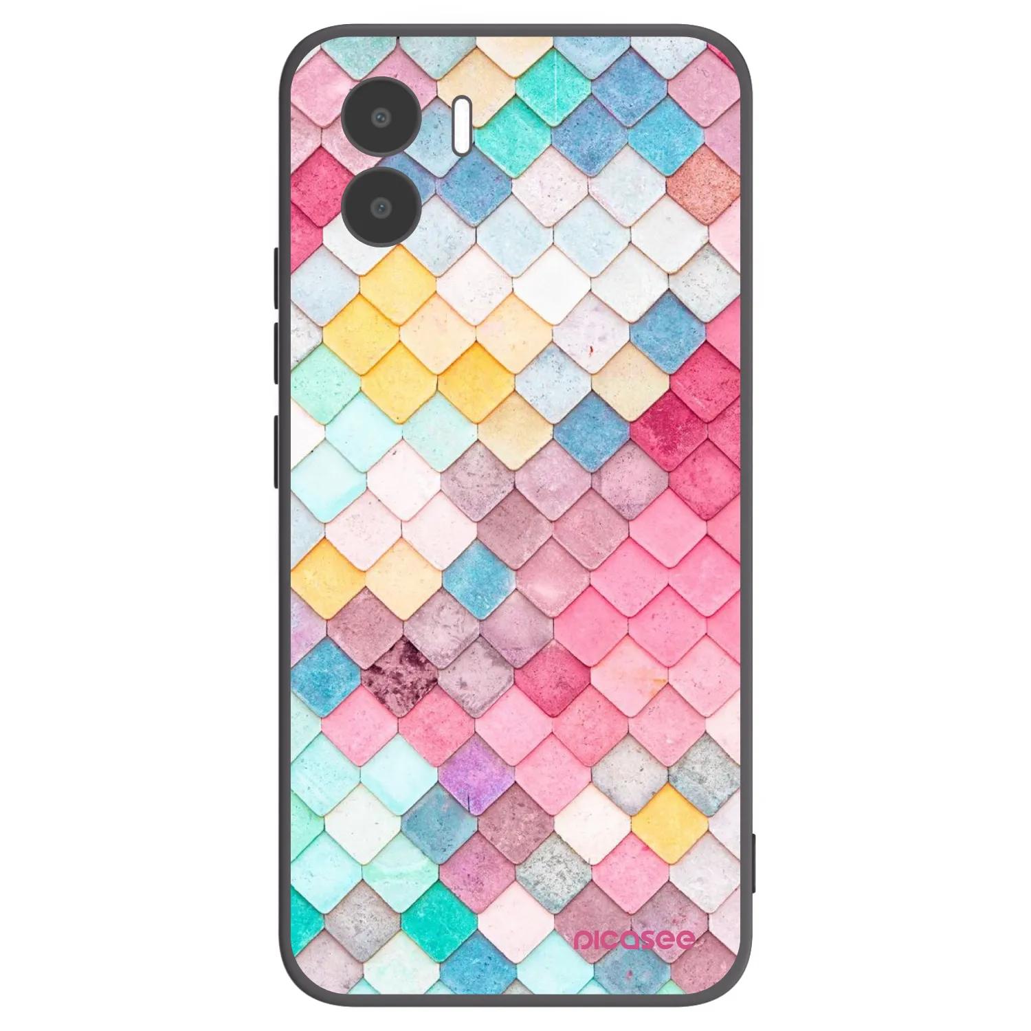 Picasee silikonowe czarne etui na Xiaomi Redmi A2 - Colorful roof