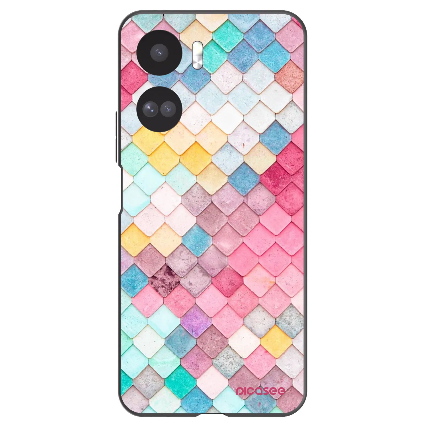 Picasee silikonowe czarne etui na Honor 90 Lite 5G - Colorful roof