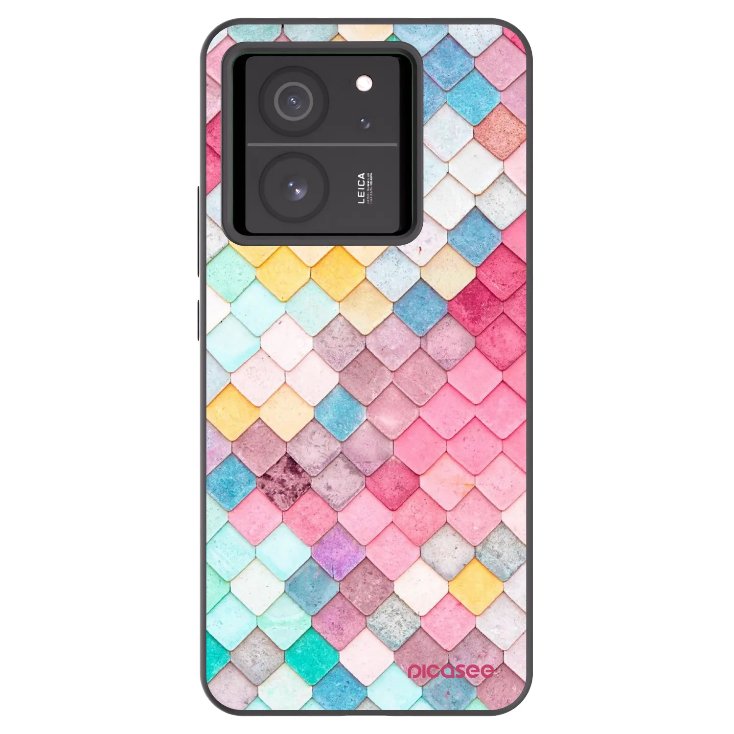 Picasee silikonowe czarne etui na Xiaomi 13T - Colorful roof