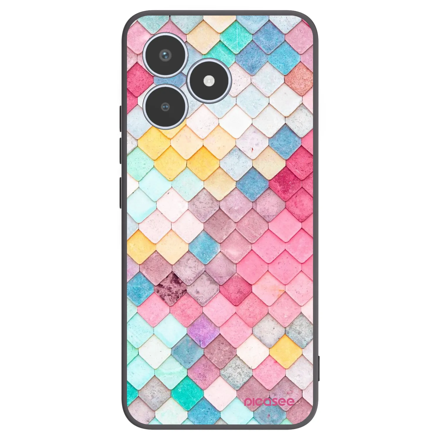 Picasee silikonowe czarne etui na Realme C53 - Colorful roof