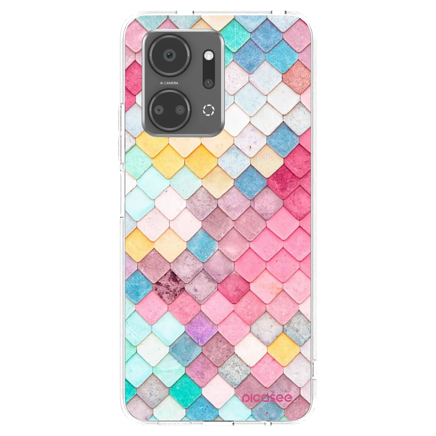 Picasee silikonowe przeźroczyste etui na Honor X7a - Colorful roof
