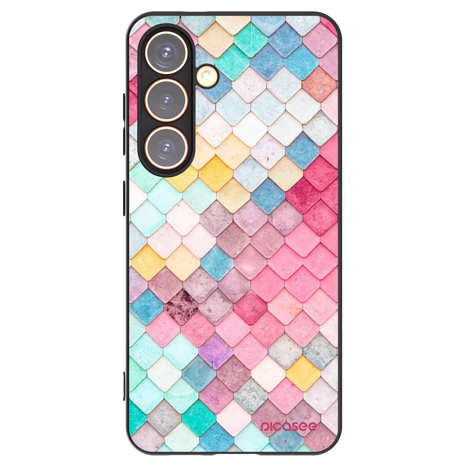Picasee silikonowe czarne etui na Samsung Galaxy S24 S921B 5G - Colorful roof