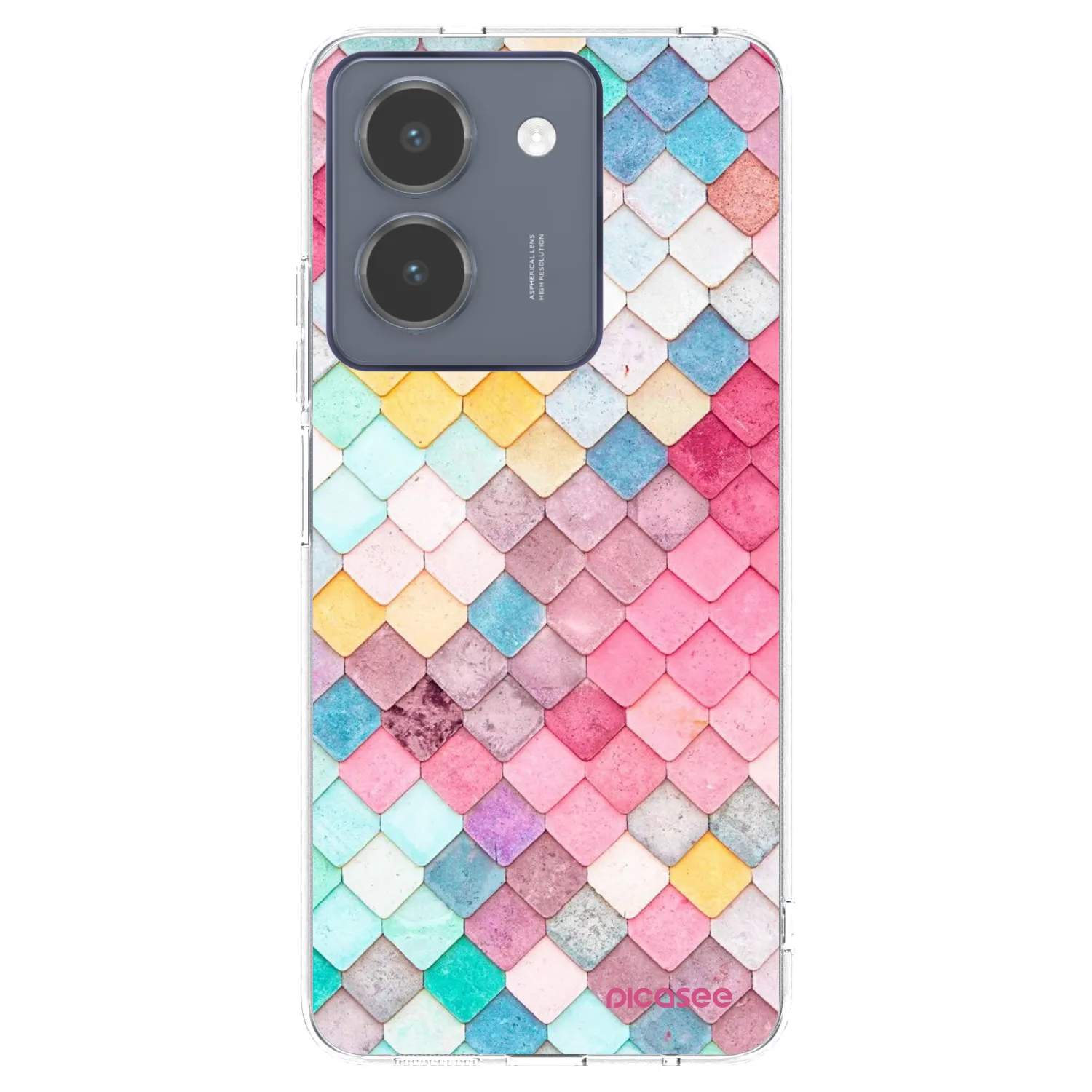 Picasee silikonowe przeźroczyste etui na Vivo Y36 4G - Colorful roof