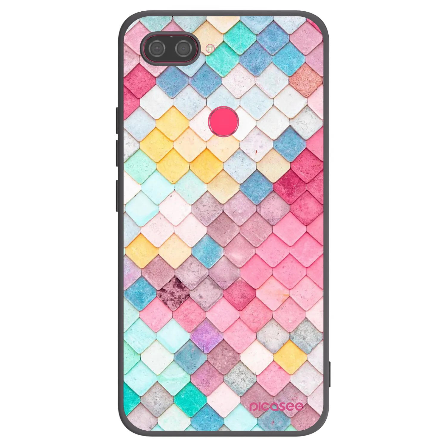 Picasee silikonowe czarne etui na Xiaomi Mi 8 Lite - Colorful roof