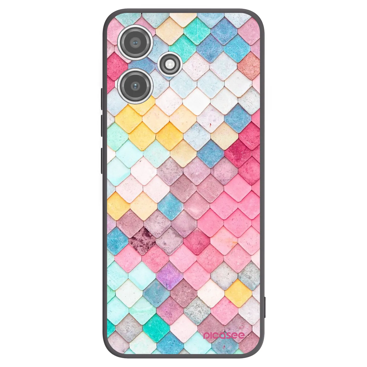 Picasee silikonowe czarne etui na Xiaomi Redmi 12 5G - Colorful roof