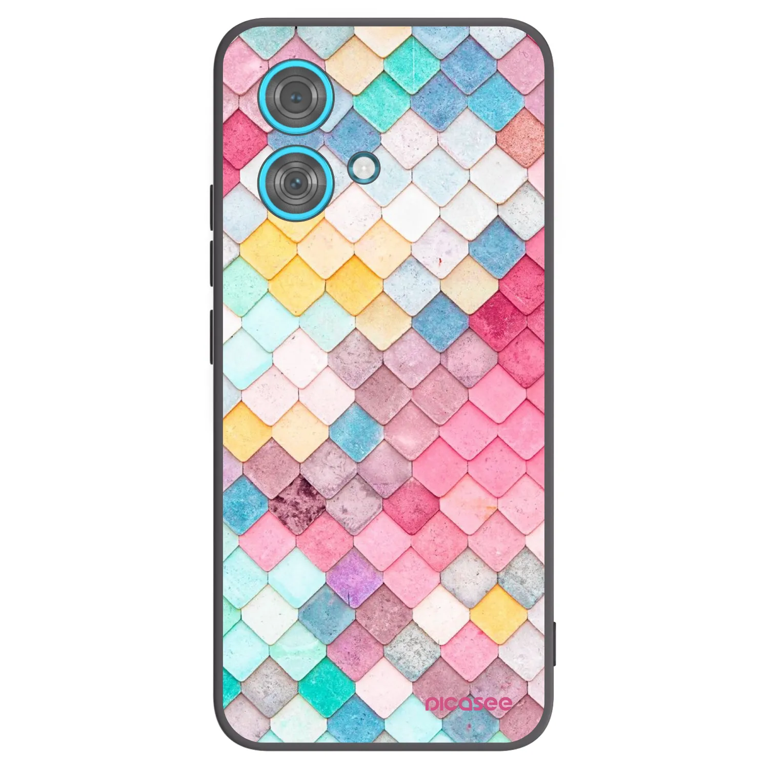 Picasee silikonowe czarne etui na Motorola Edge 40 Neo - Colorful roof
