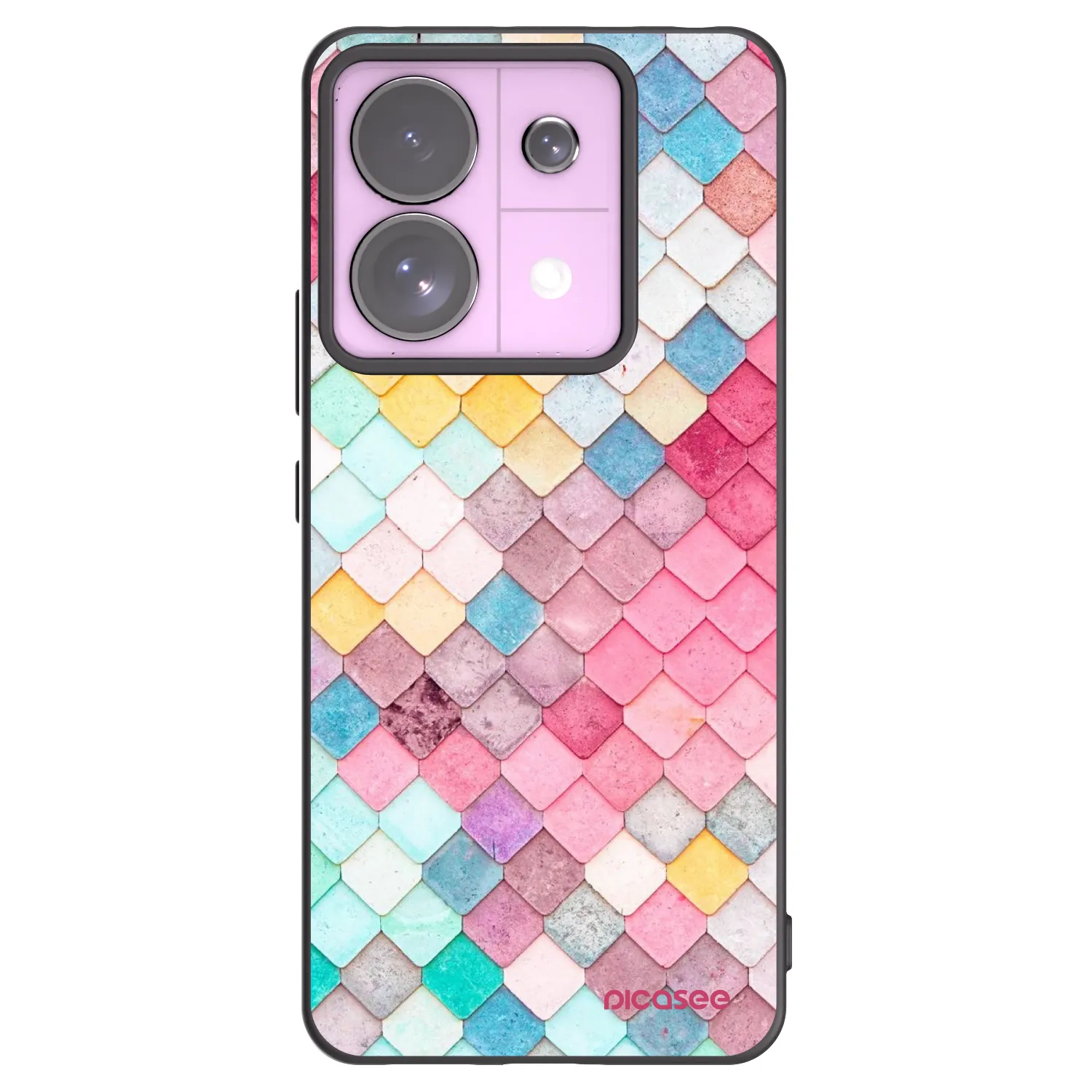 Picasee silikonowe czarne etui na Xiaomi Redmi Note 13 Pro 5G - Colorful roof